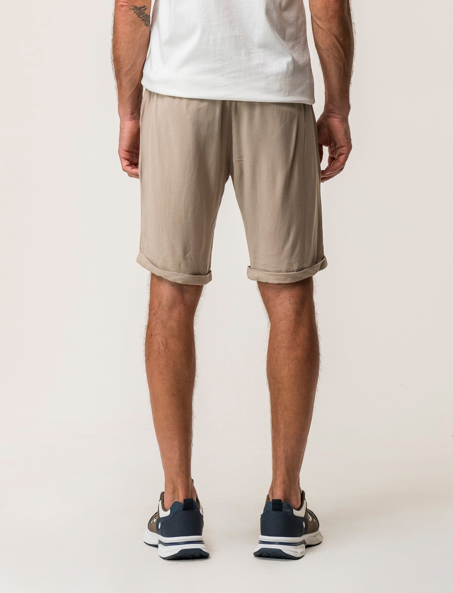 Bermuda chino jogger in viscosa - Beige