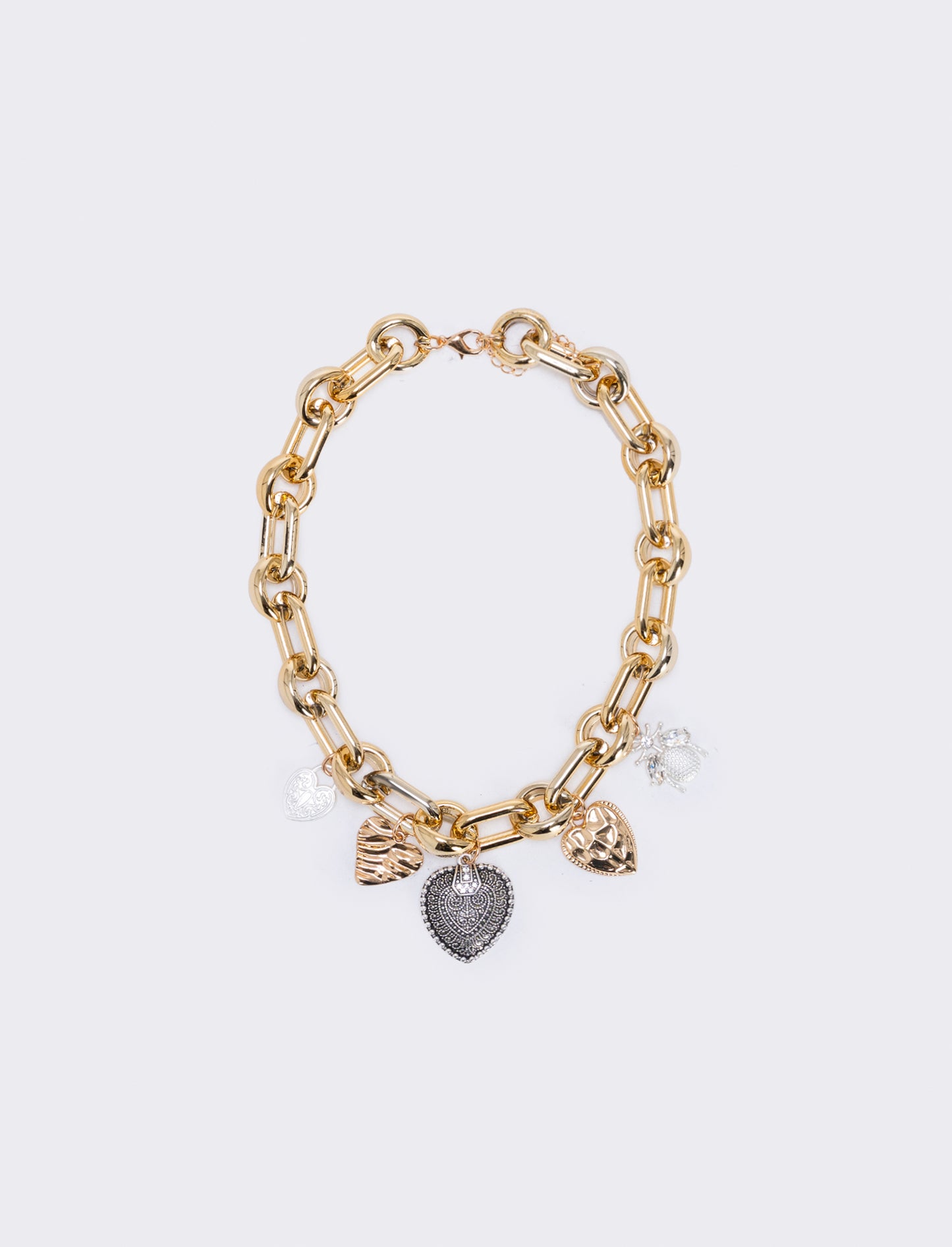 Collana con ciondoli a cuore unici - Oro