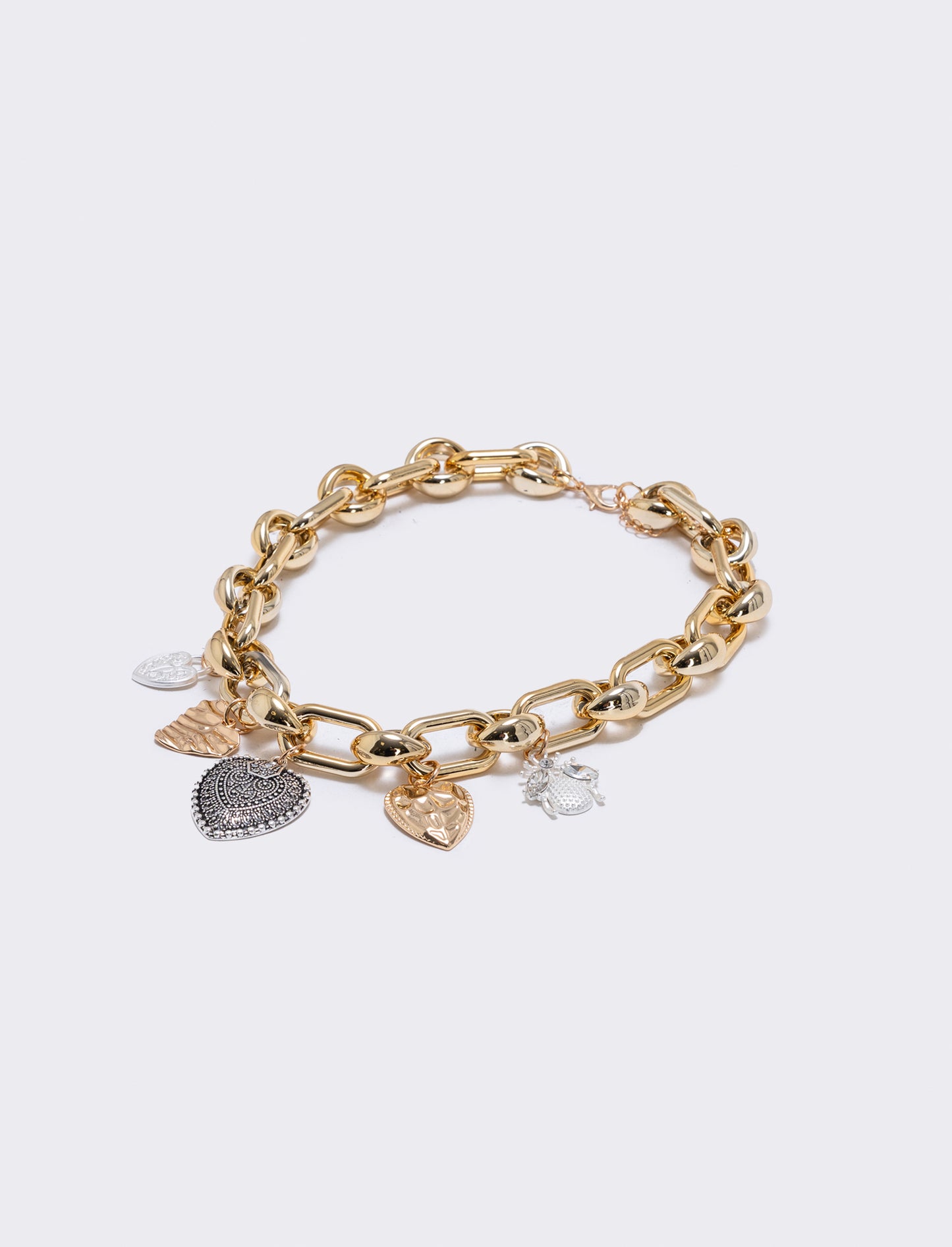 Collana con ciondoli a cuore unici - Oro