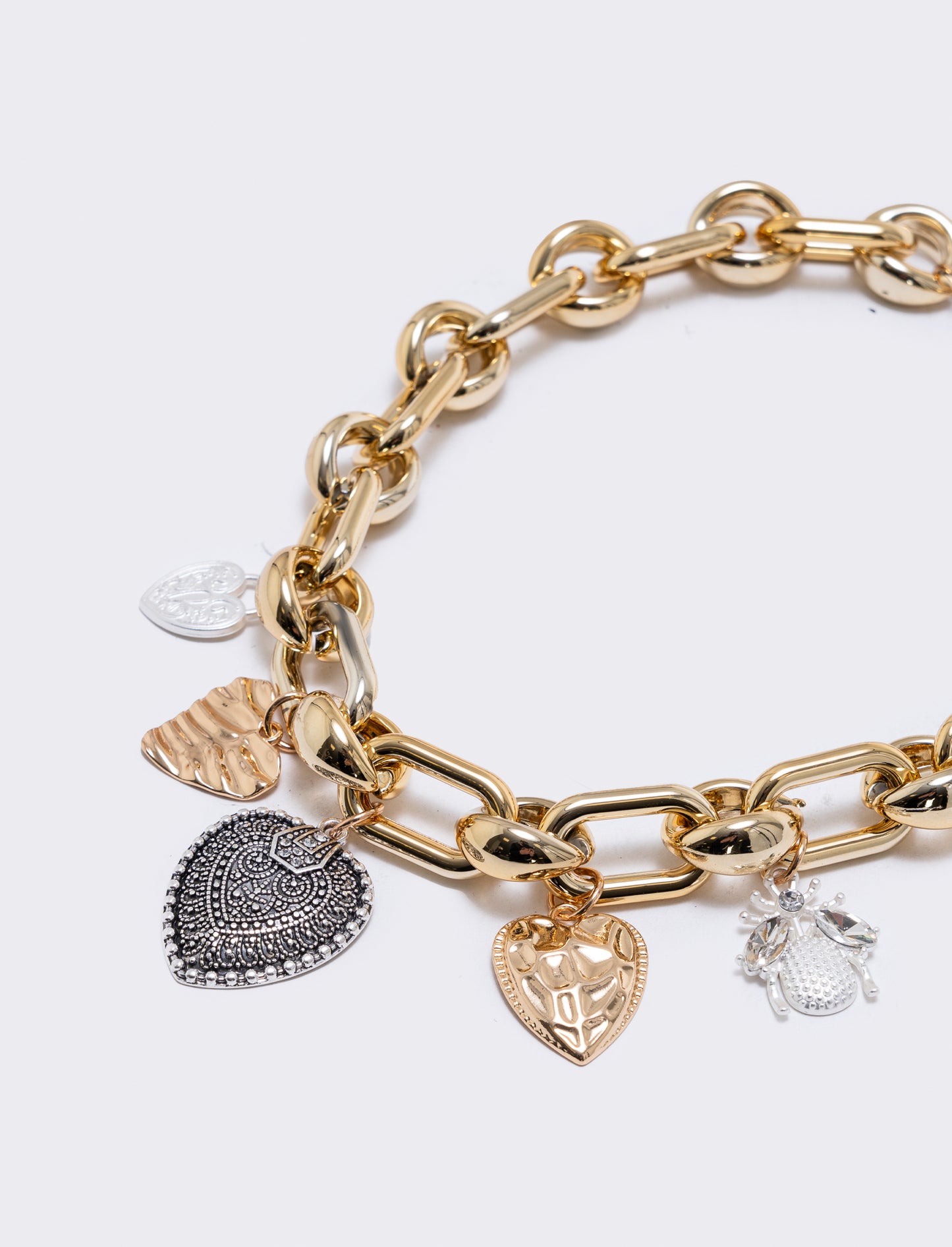Collana con ciondoli a cuore unici - Oro