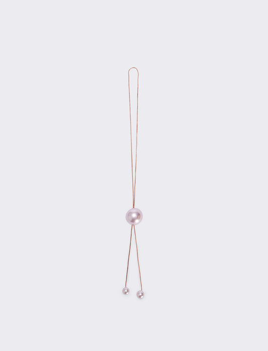 Collana saliscendi con mezza perla elegante - Oro rosa