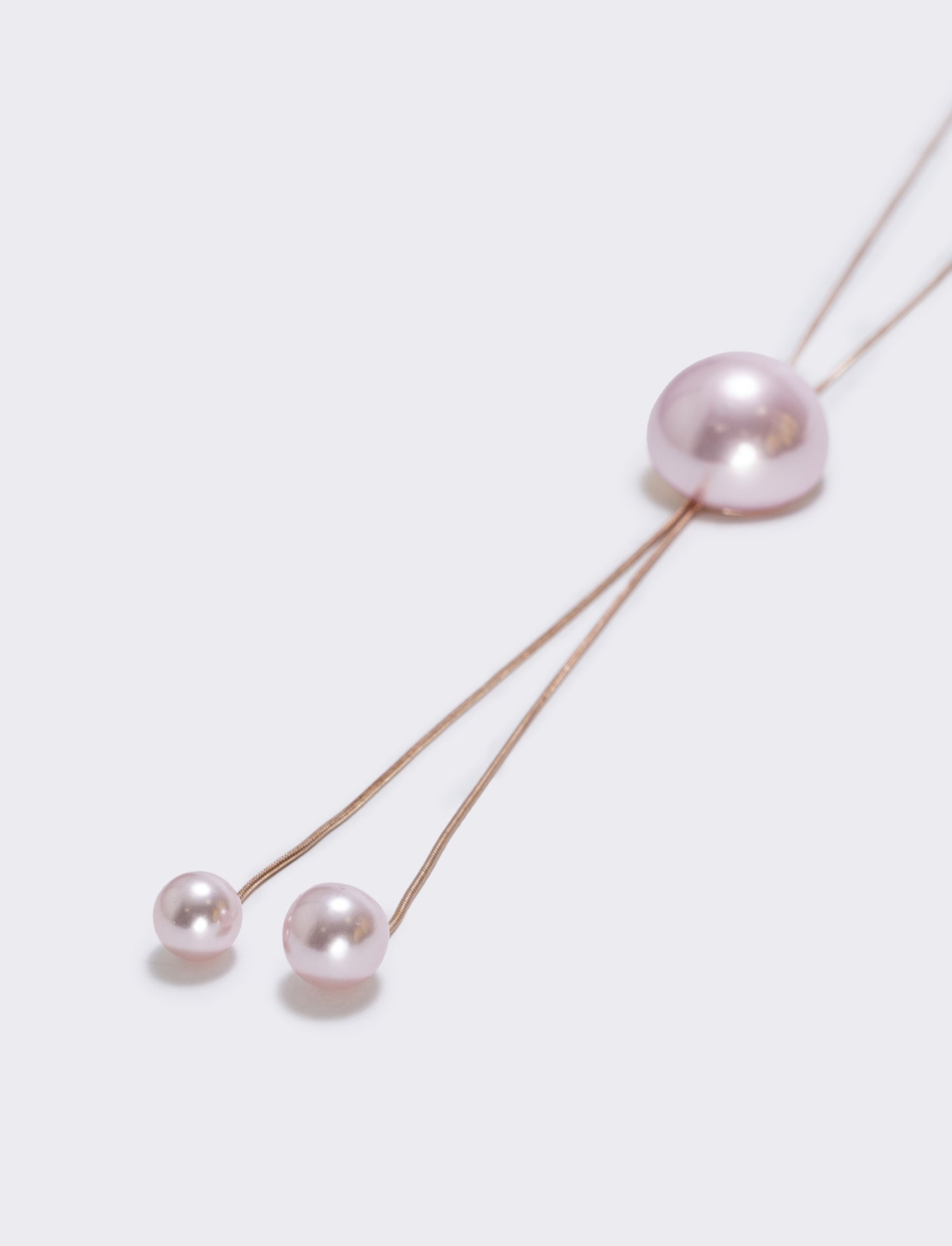 Collana saliscendi con mezza perla elegante - Oro rosa