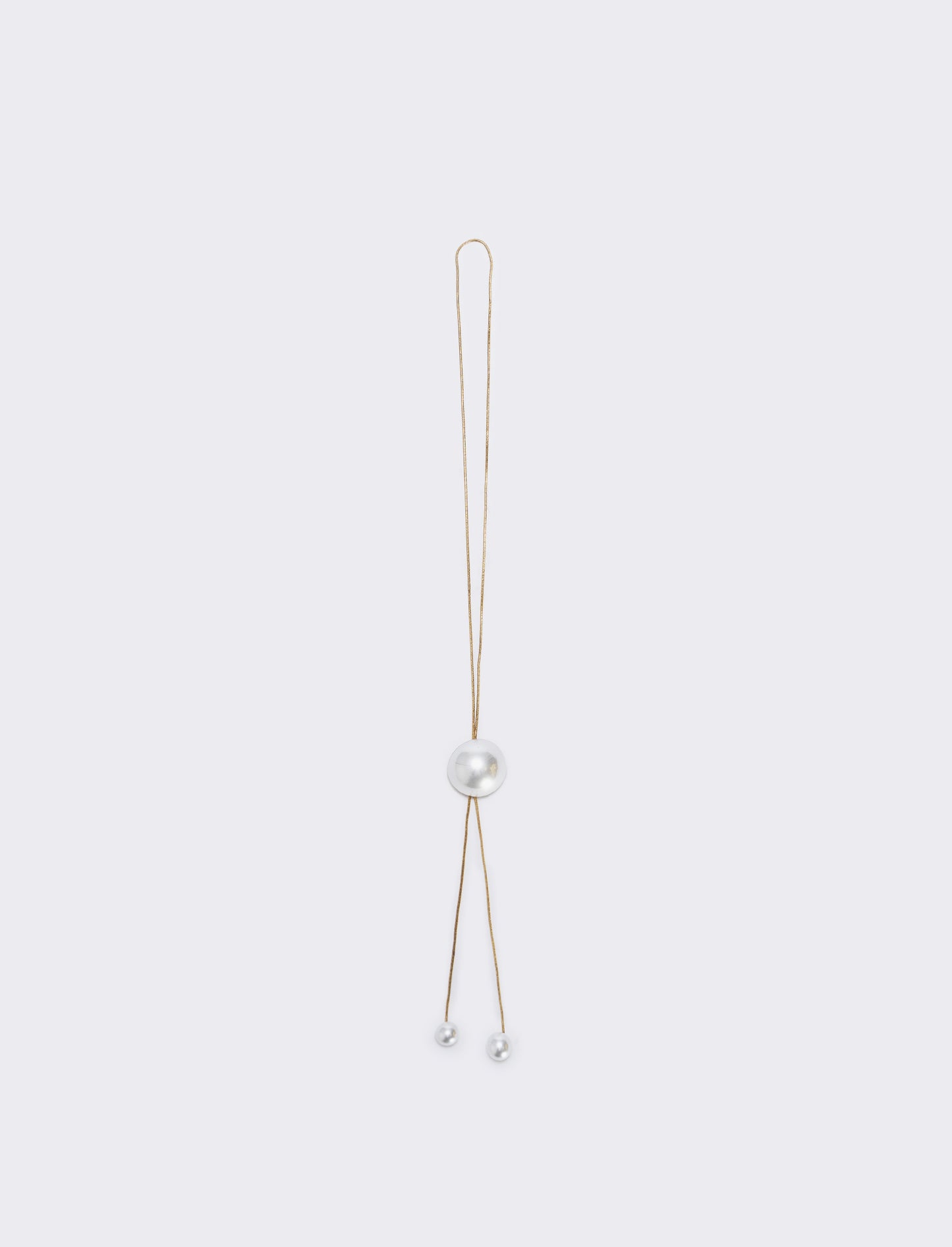 Collana saliscendi con mezza perla elegante - Argento
