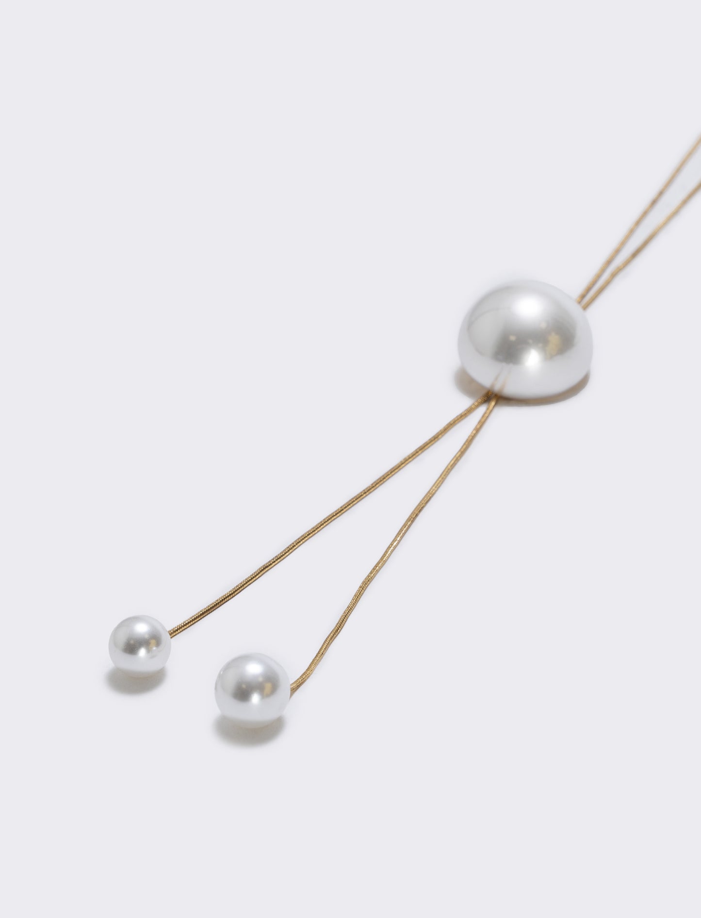 Collana saliscendi con mezza perla elegante - Argento
