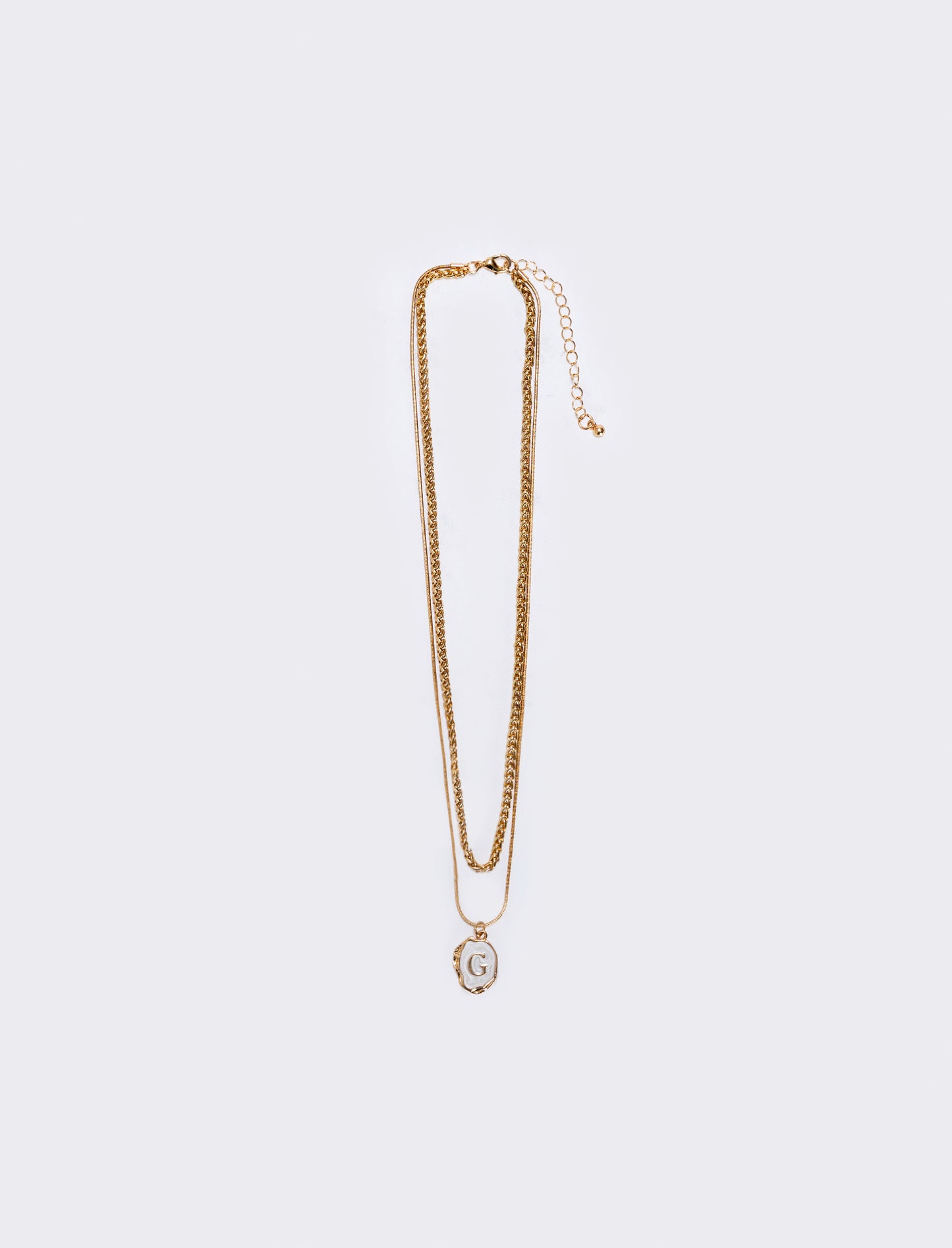 Two-strand necklace with letter - 