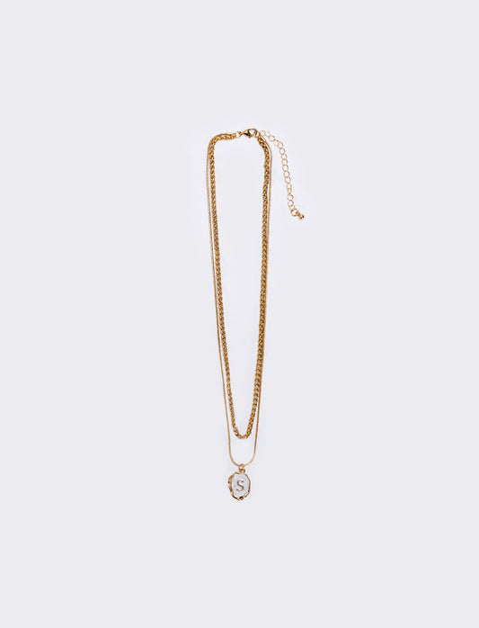 Collana 2 fili con lettera - Var 7