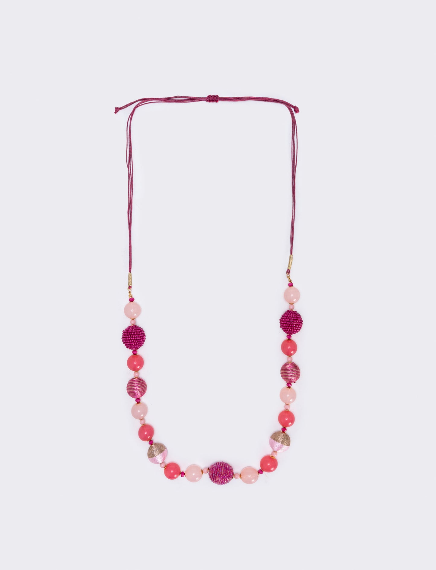 Elegant bead necklace - Fuxia