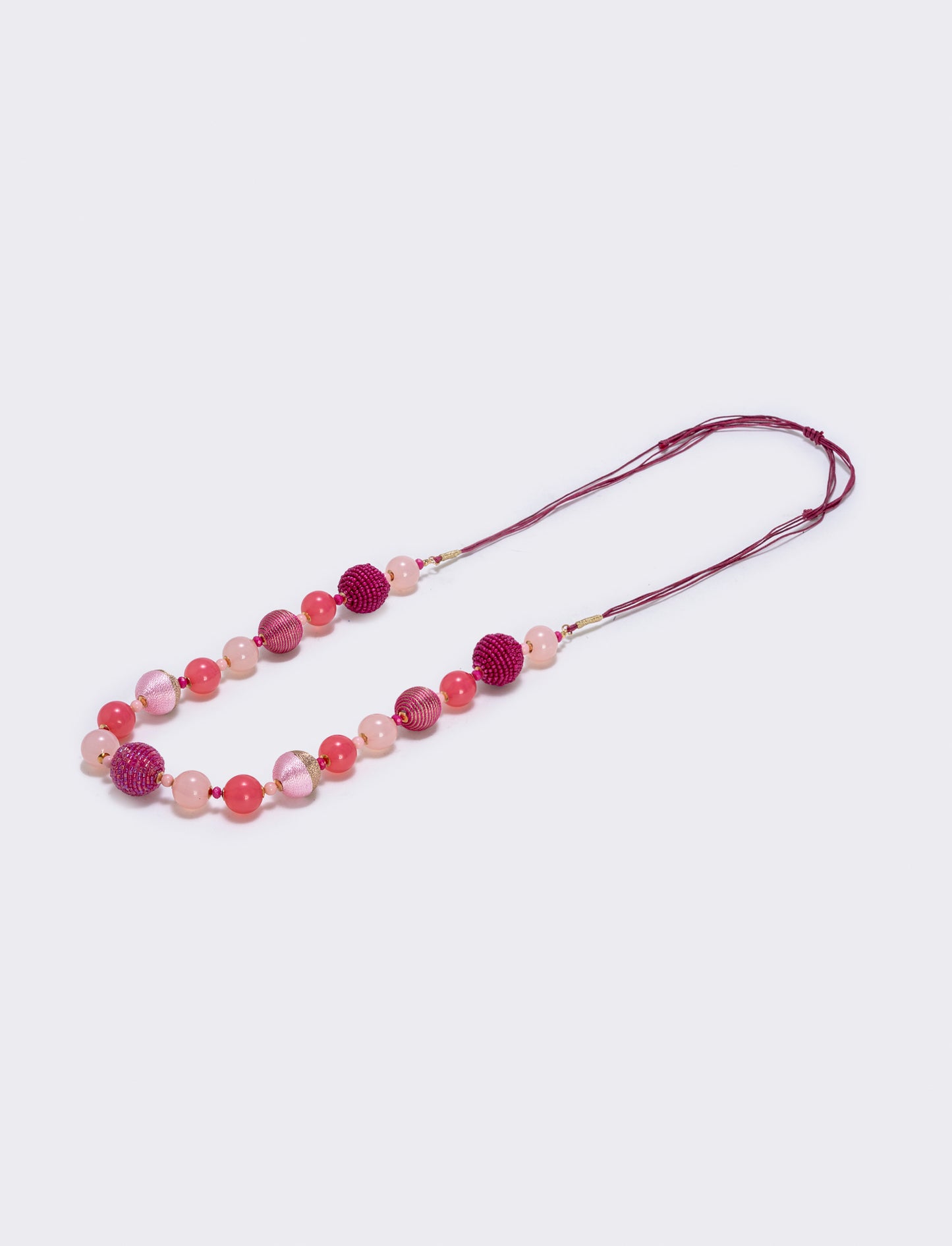 Elegant bead necklace - Fuxia