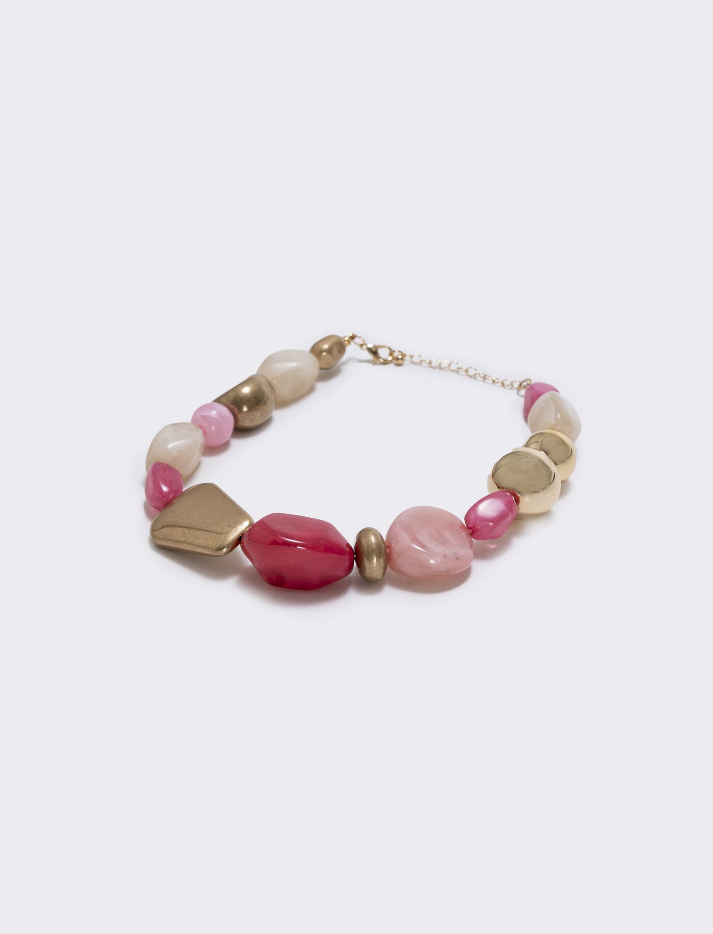 Collana di pietre in forme diverse - Rosa