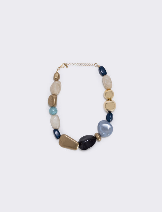 Collana di pietre in forme diverse - Blu