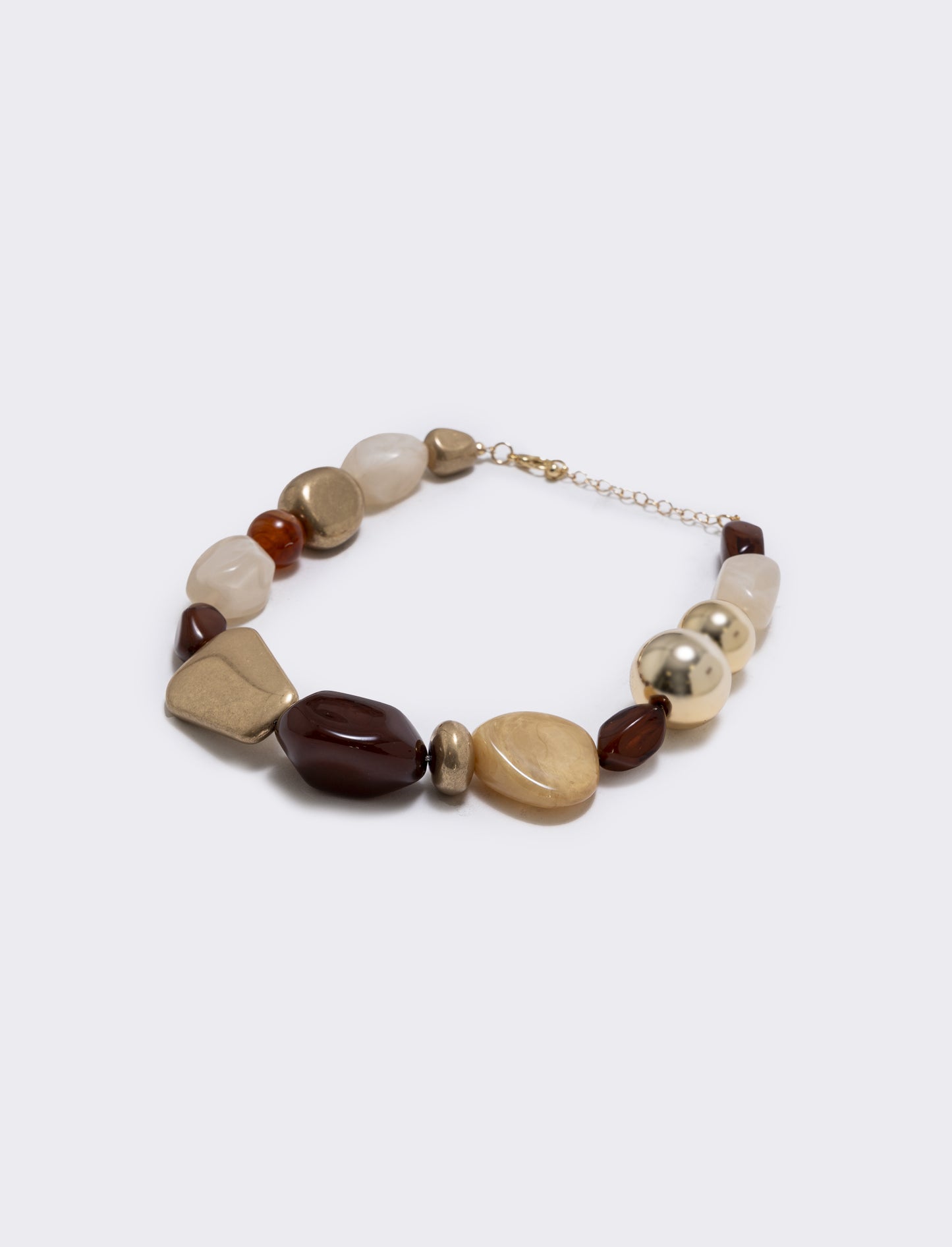 Collana di pietre in forme diverse - Marrone