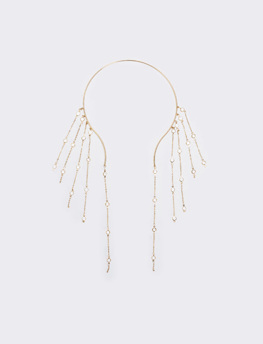Collana semirigida con strass eleganti - Oro
