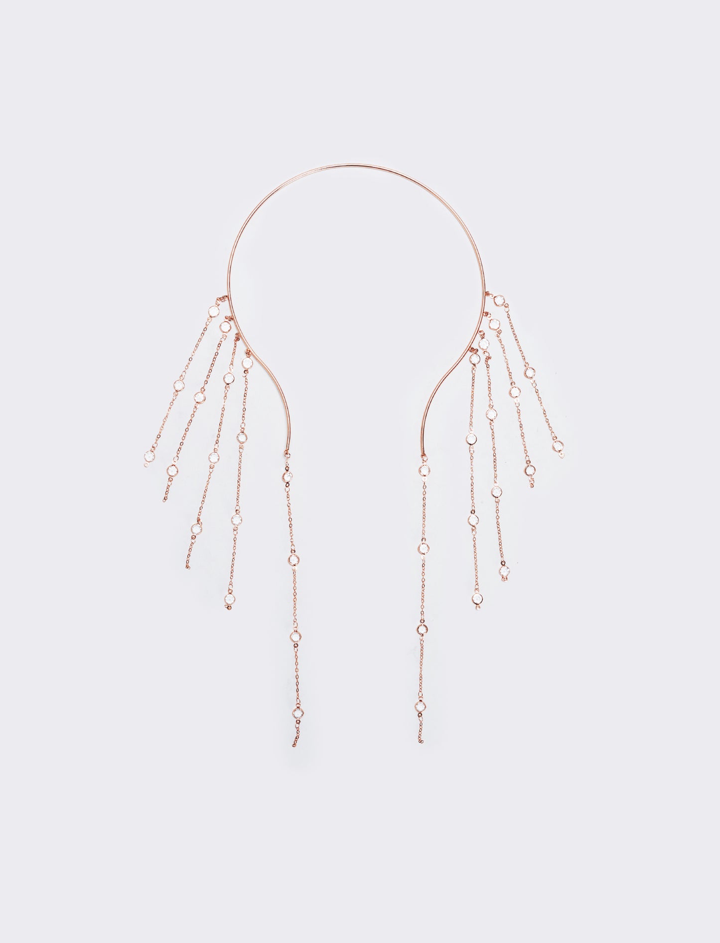 Collana semirigida con strass eleganti - Oro rosa