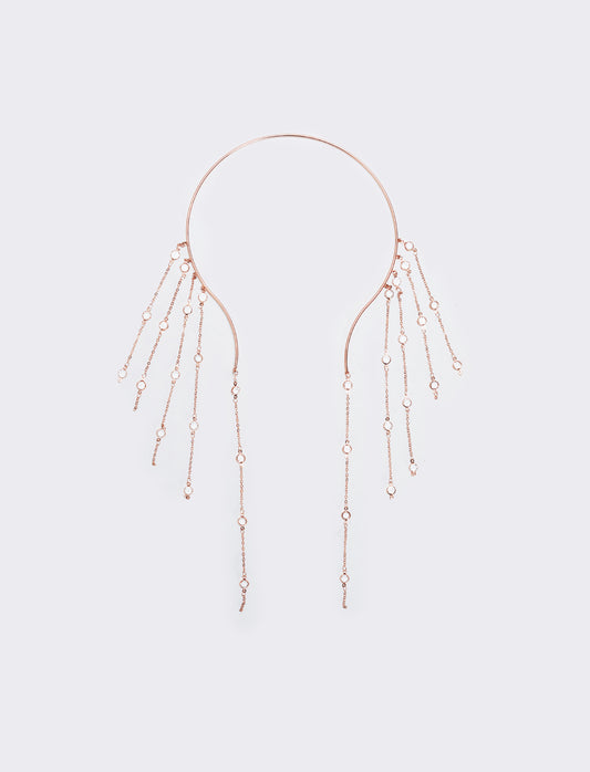 Collana semirigida con strass eleganti - Oro rosa