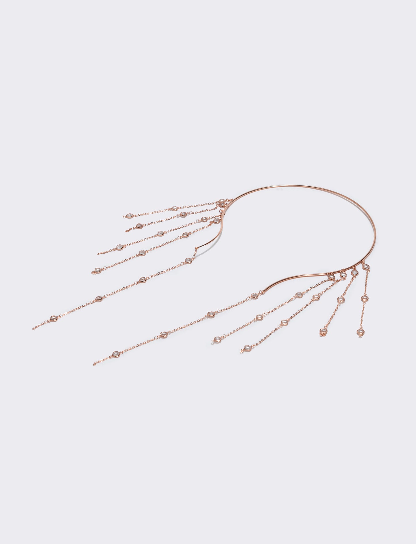 Collana semirigida con strass eleganti - Oro rosa