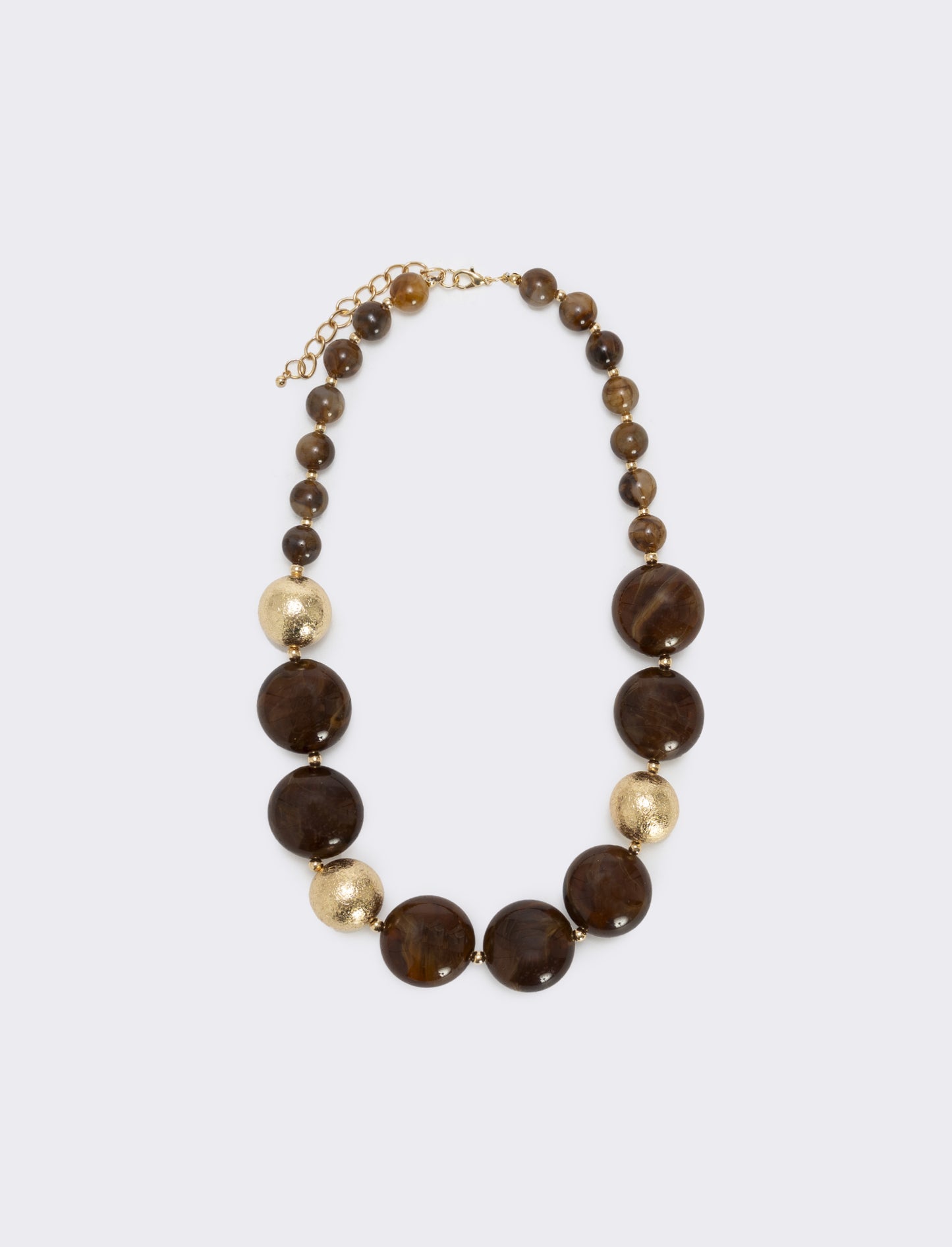 Collana con pietre a sfera - Marrone