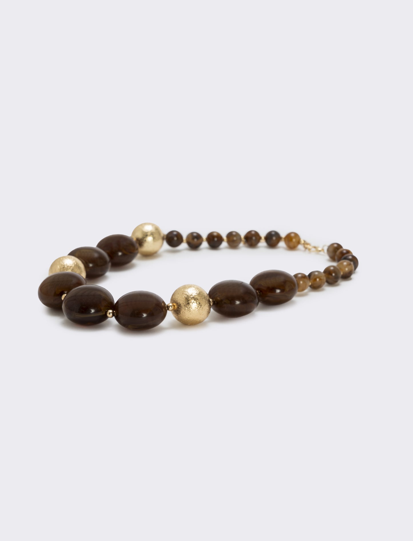Collana con pietre a sfera - Marrone