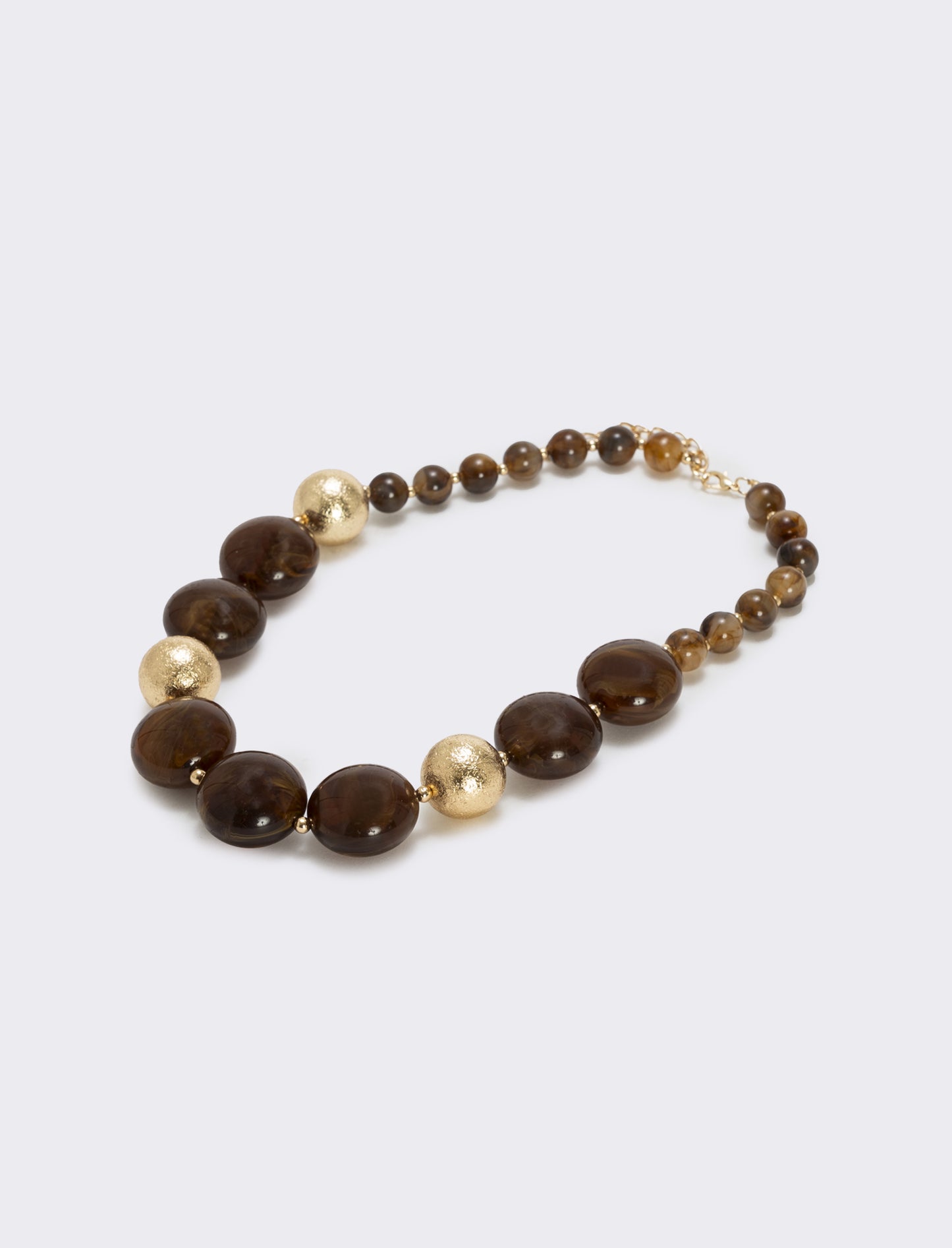 Collana con pietre a sfera - Marrone
