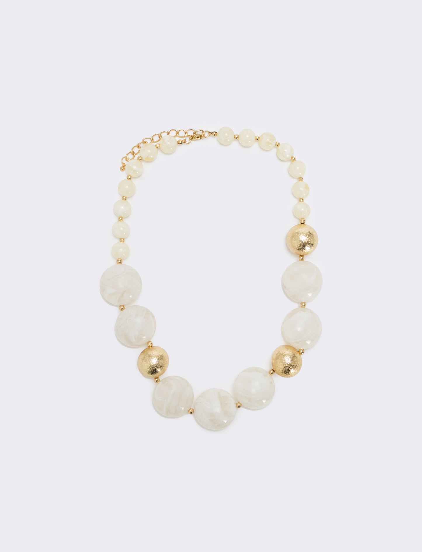 Collana con pietre a sfera - Bianco