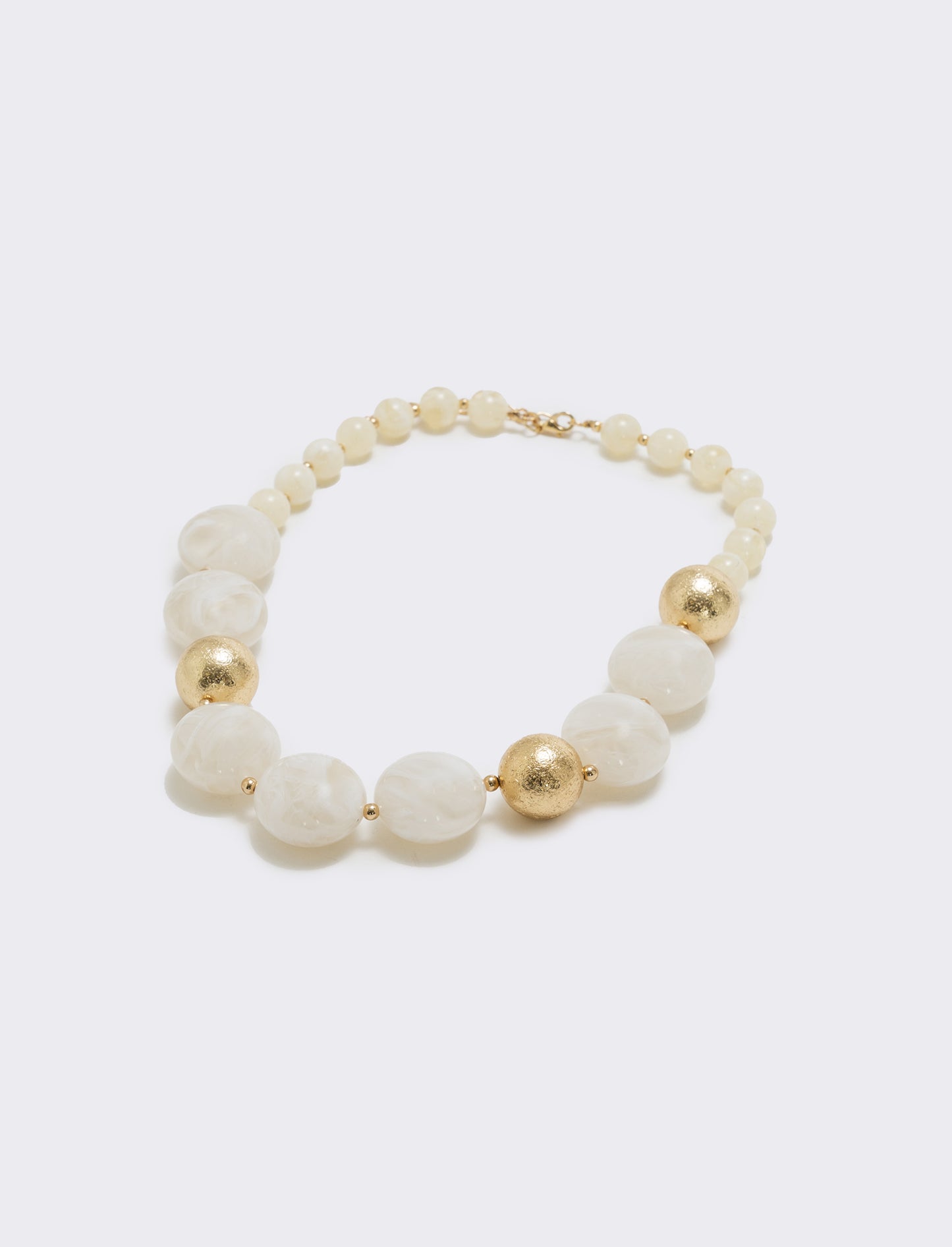 Collana con pietre a sfera - Bianco