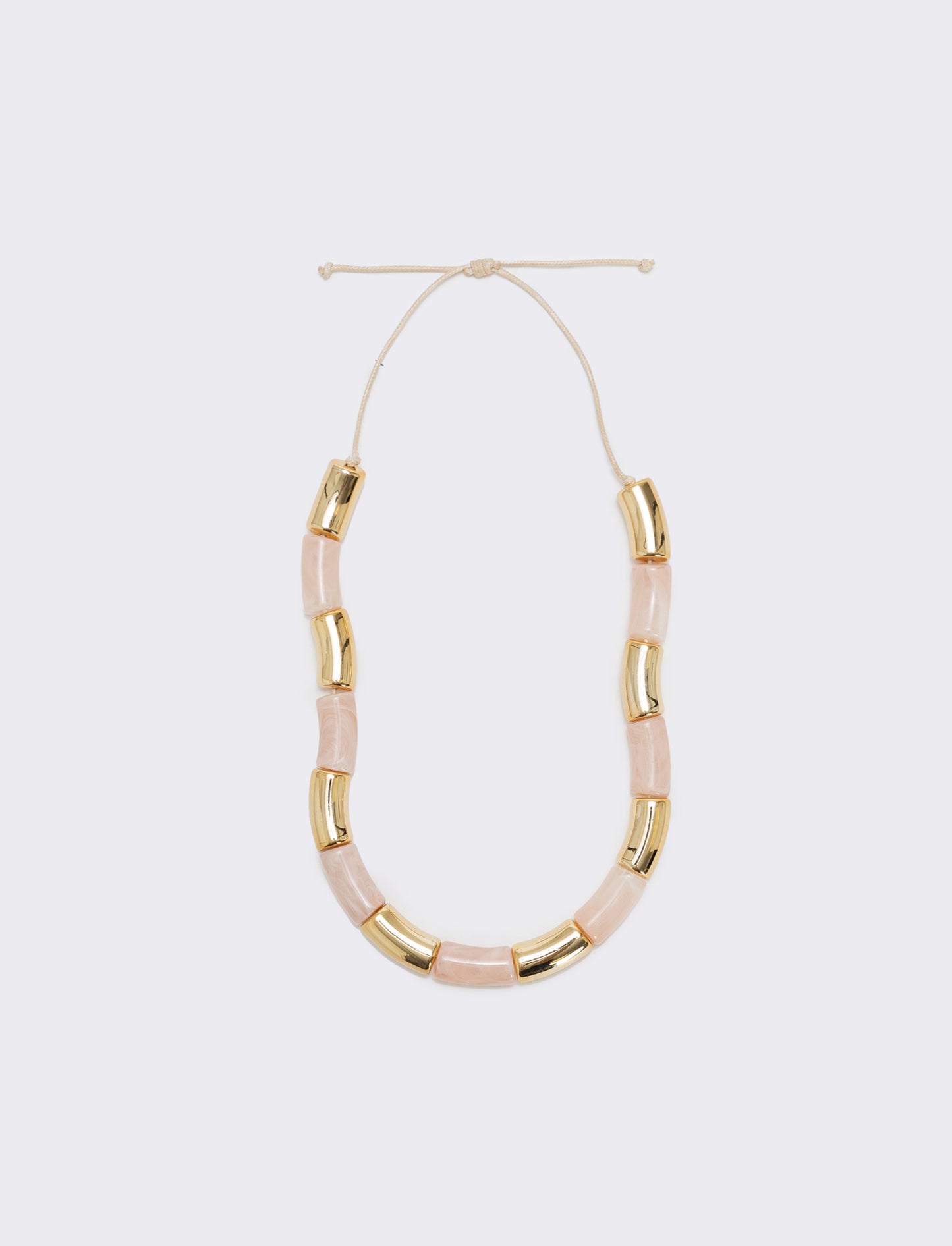 Collana in pietra e metallo - Rosa