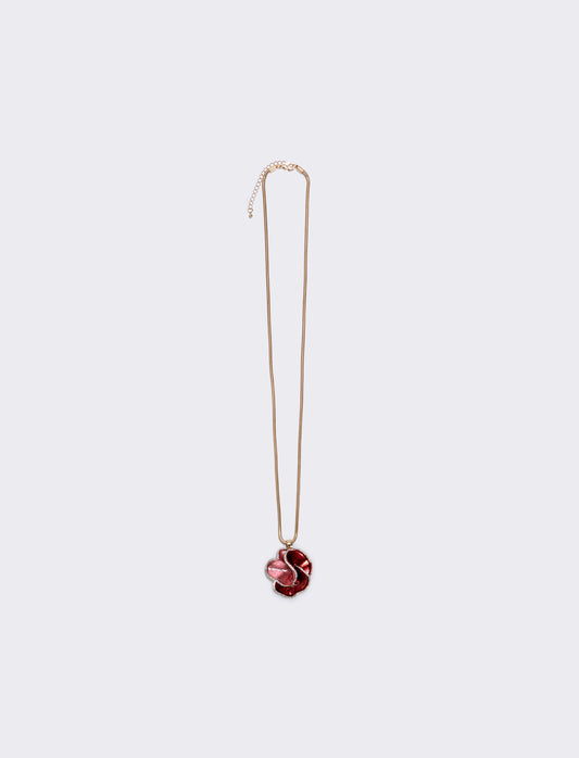 Collana lunga con fiore sfumato elegante - Oro