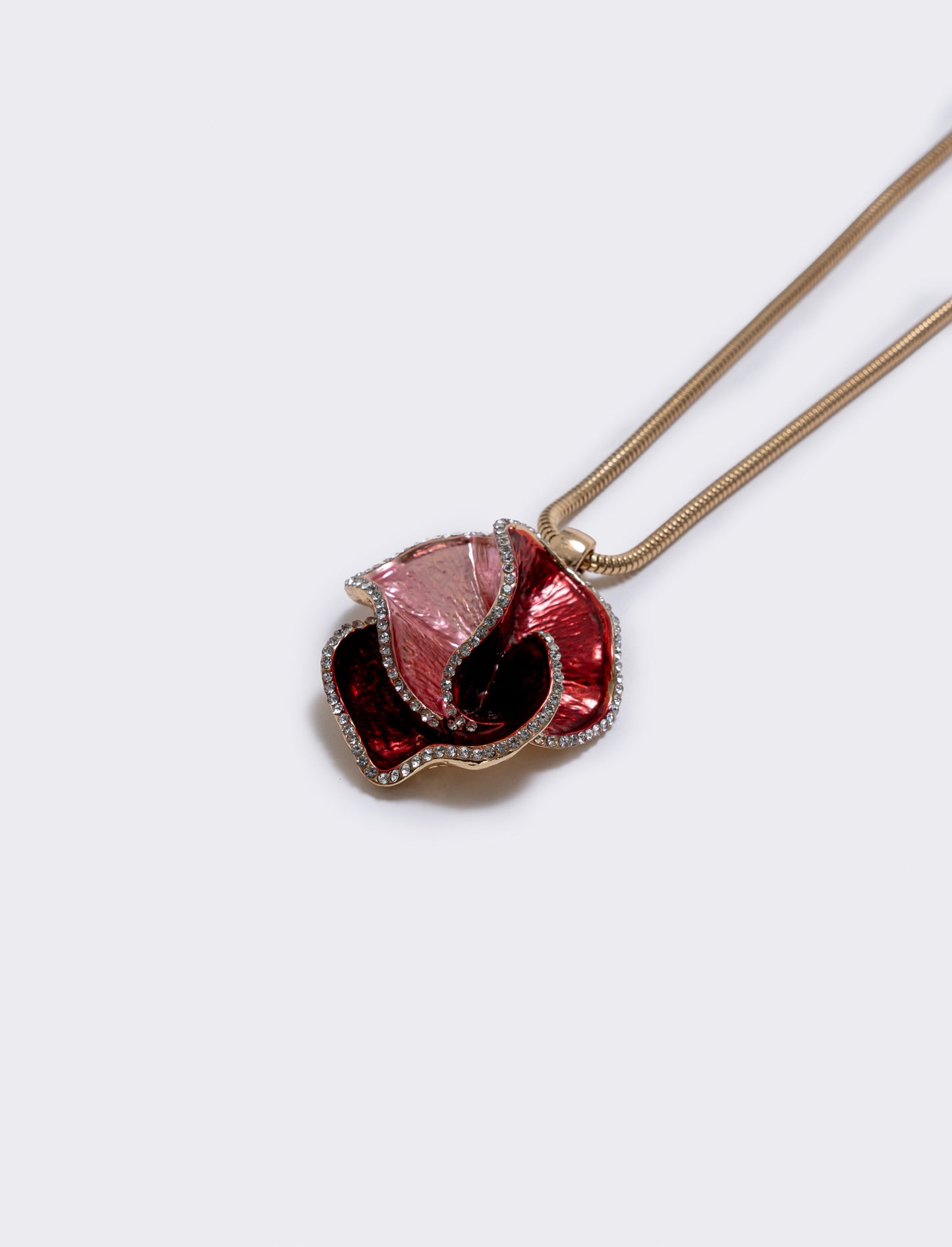 Collana lunga con fiore sfumato elegante - Oro