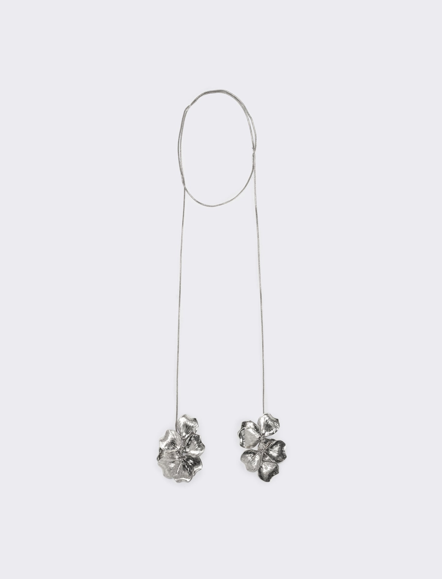 Collana saliscendi con petali eleganti - Argento