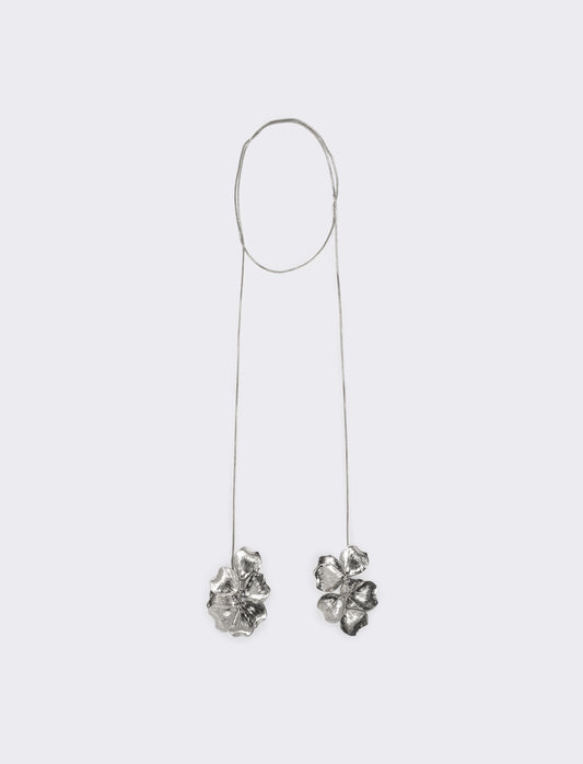 Collana saliscendi con petali eleganti - Argento