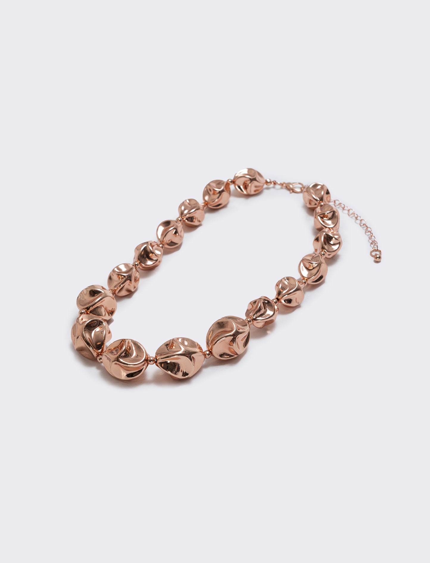 Collana di palline martellate - Oro rosa