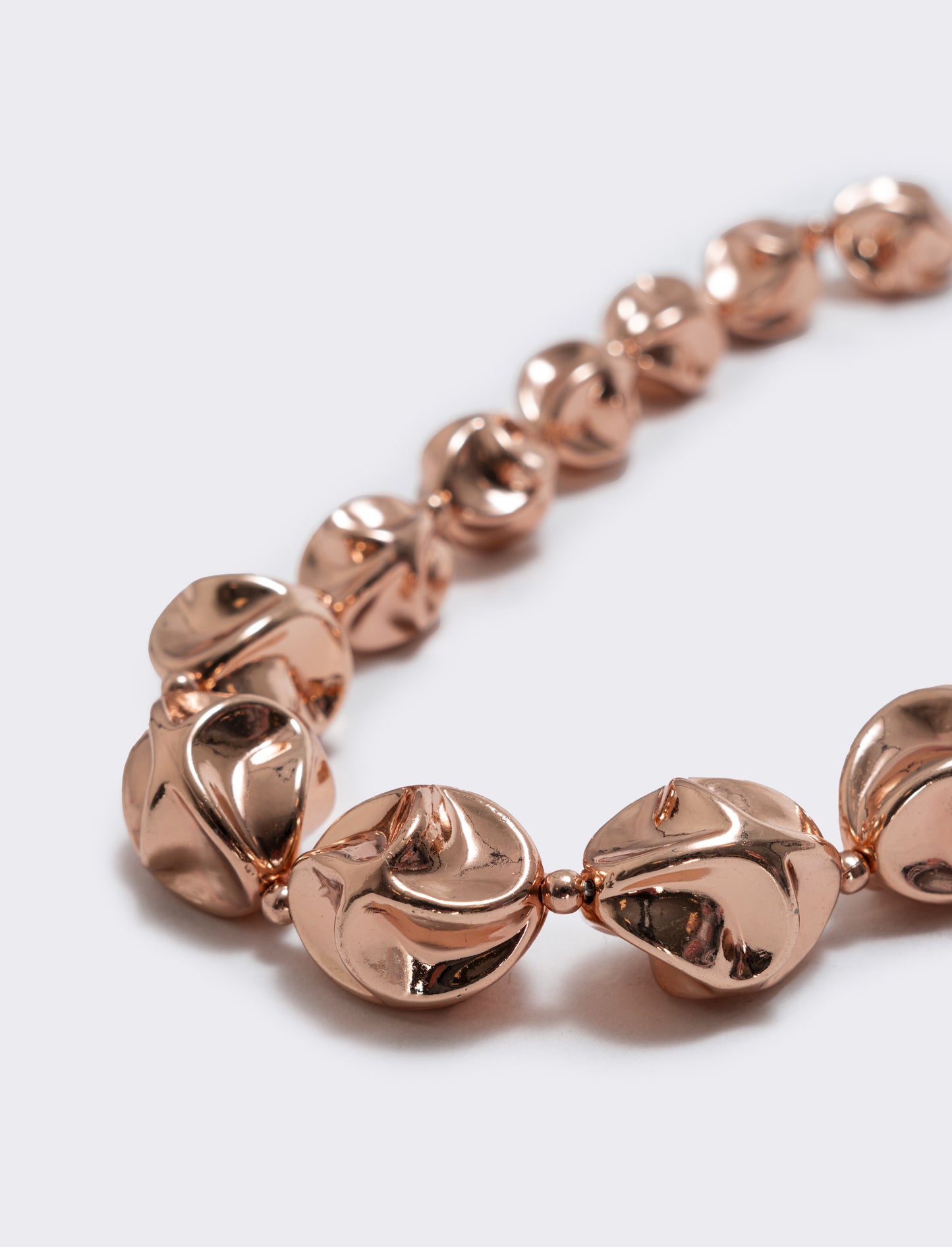 Collana di palline martellate - Oro rosa