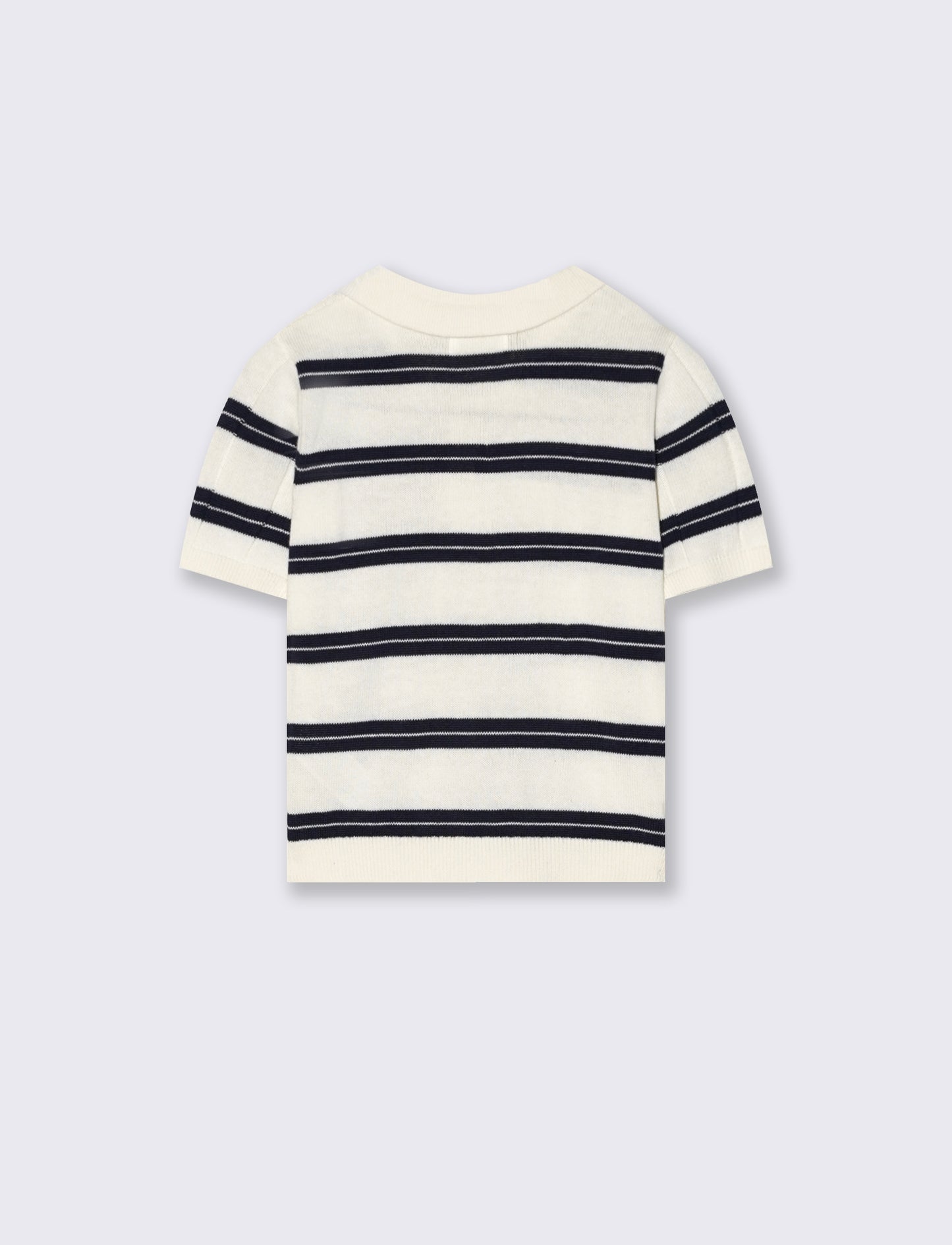 T-shirt girocollo con ricamo spugna - Righe