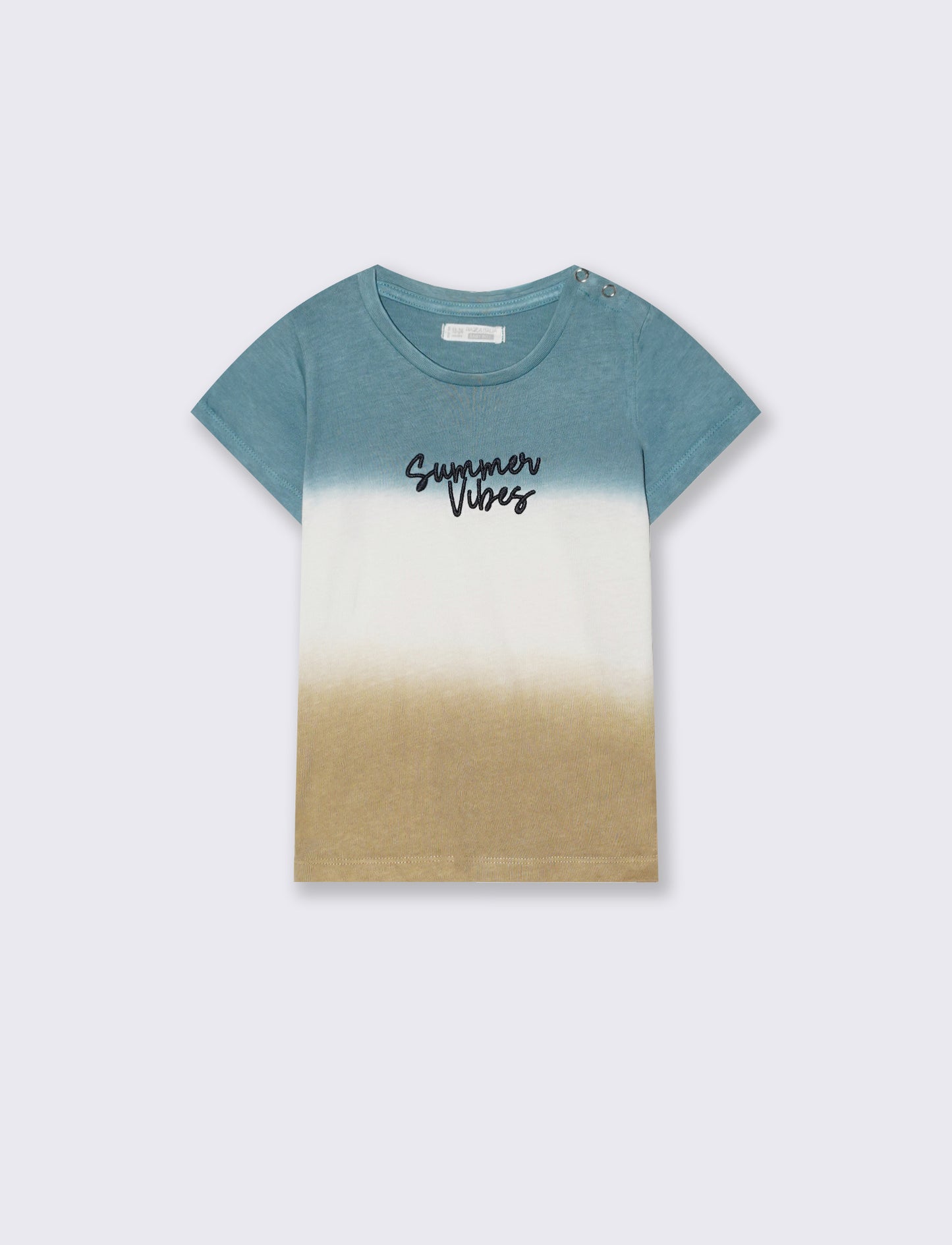 T-shirt polo manica corta a righe - Blu