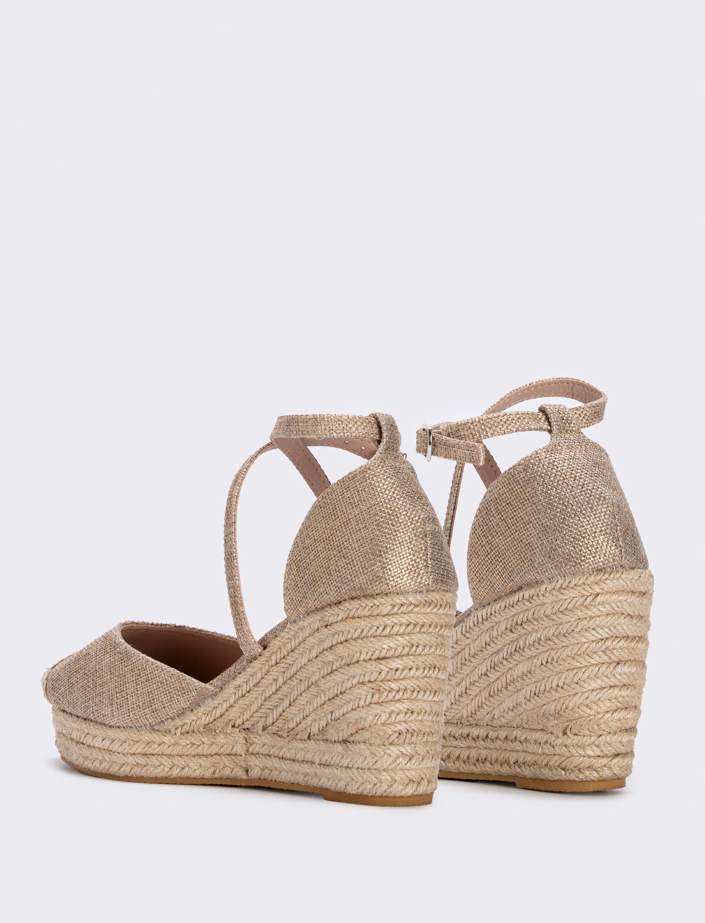 Espadrillas con zeppa da donna. - Platino