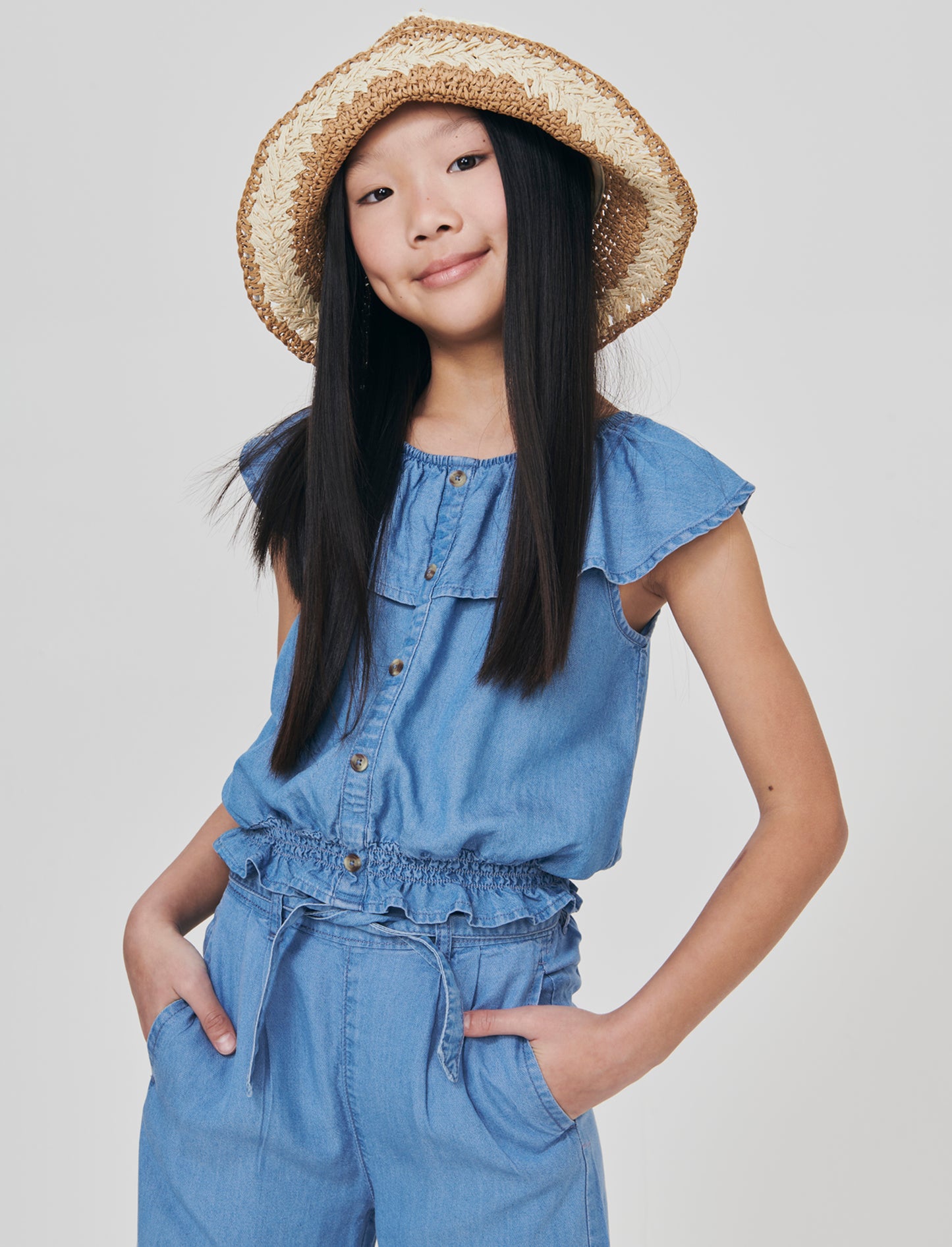 Blusa e T-shirt in morbido chambray - Denim