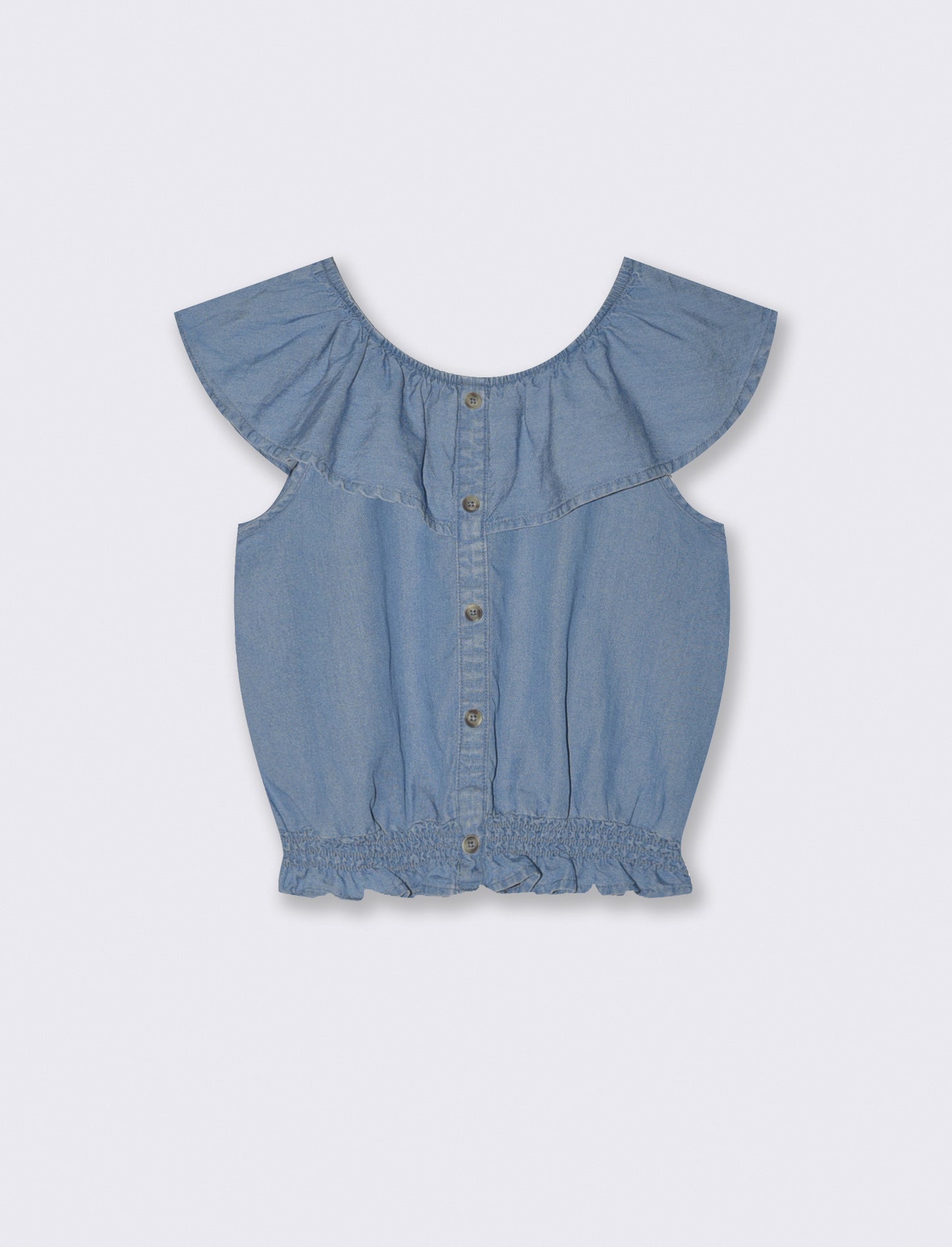 Blusa e T-shirt in morbido chambray - Denim