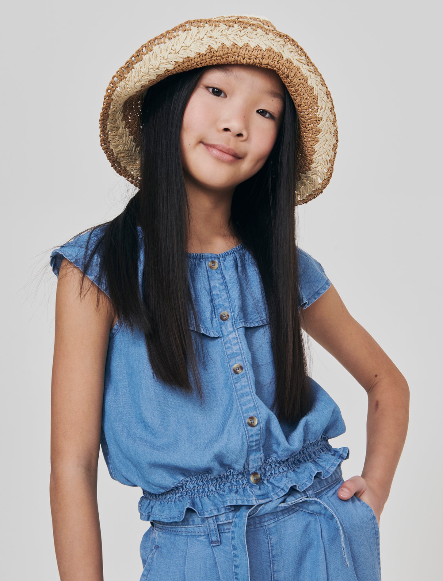 Blusa e T-shirt in morbido chambray - Denim