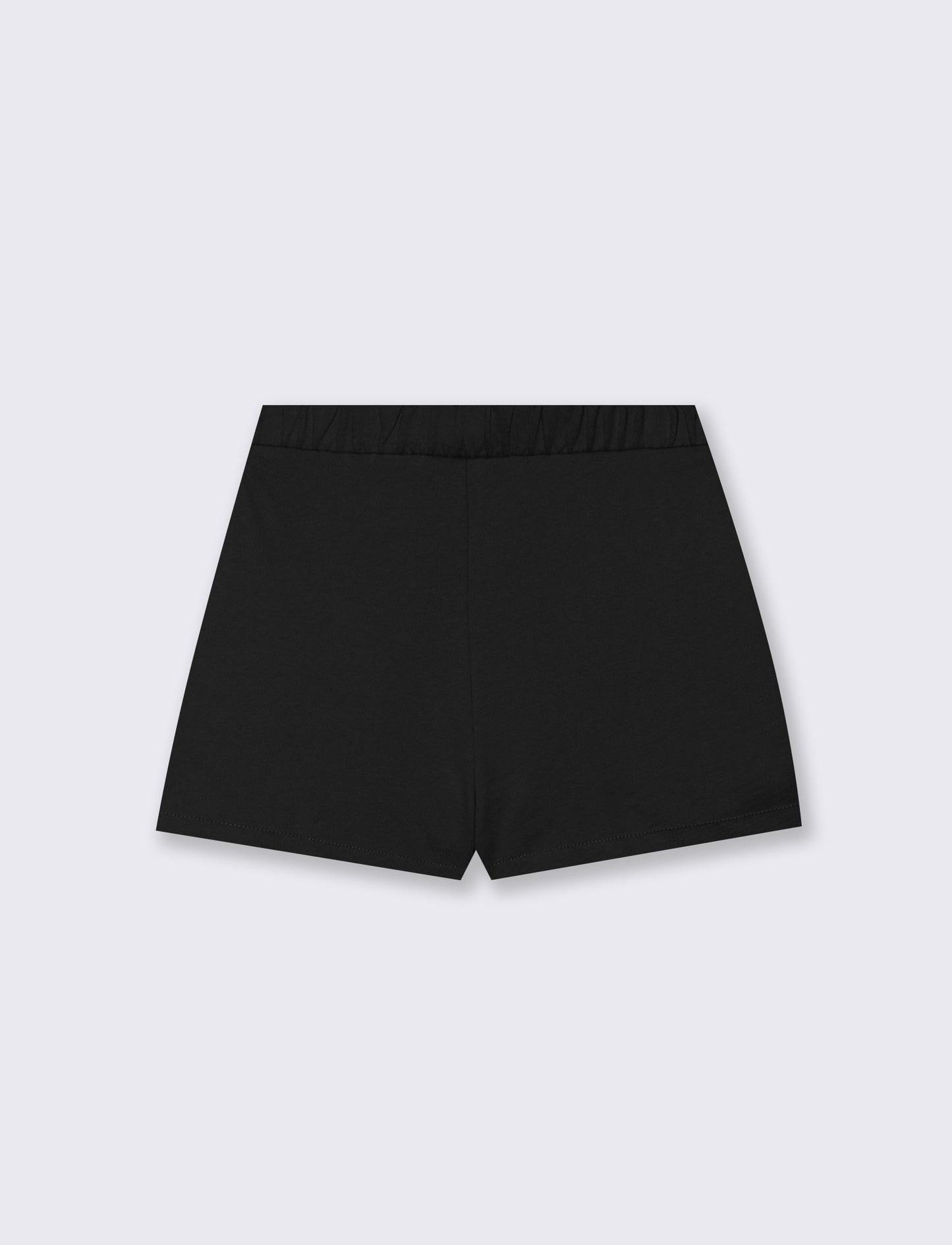 Shorts in felpa da bambina con rouches - Nero