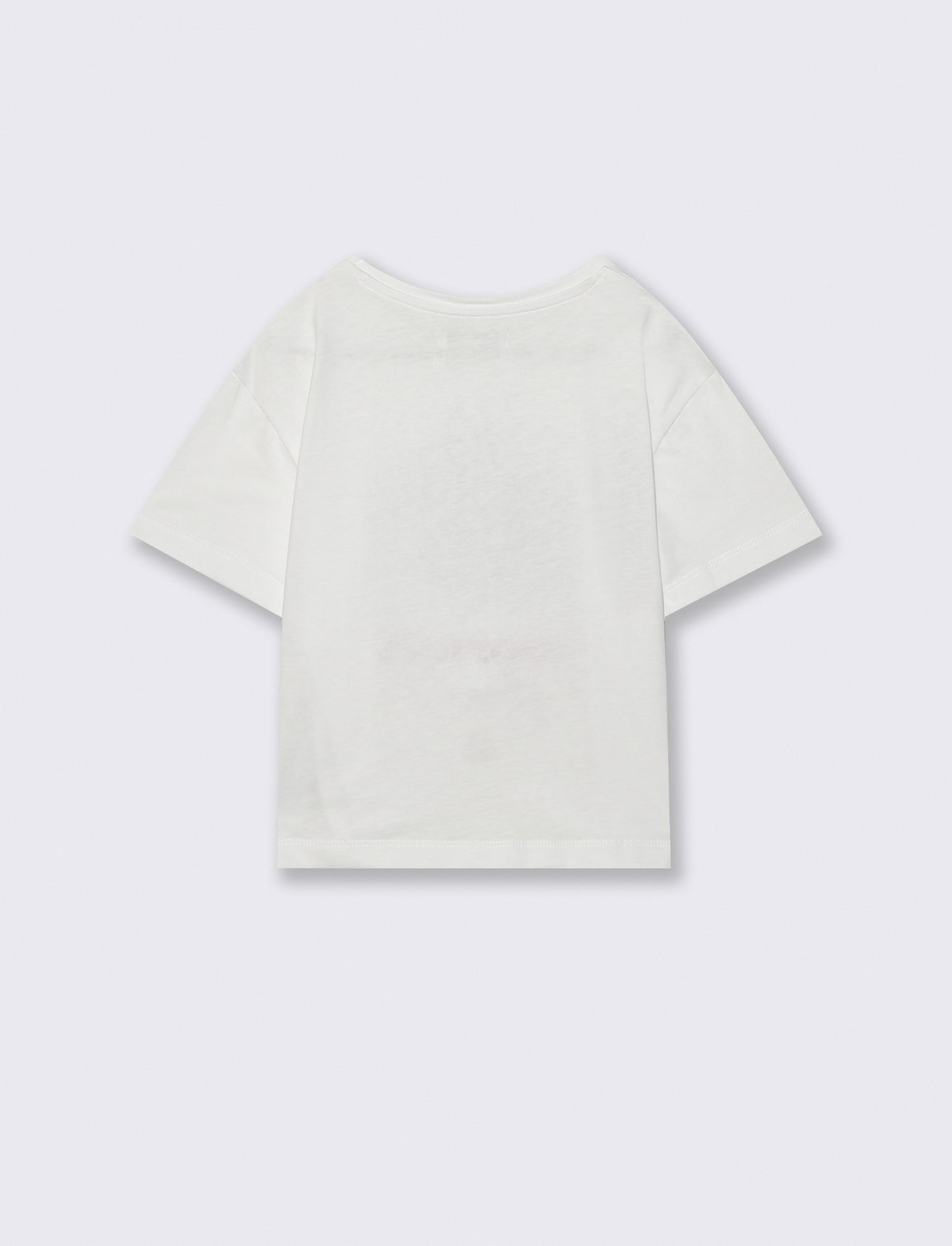 T-shirt mezza manica con petali decorativi - Bianco