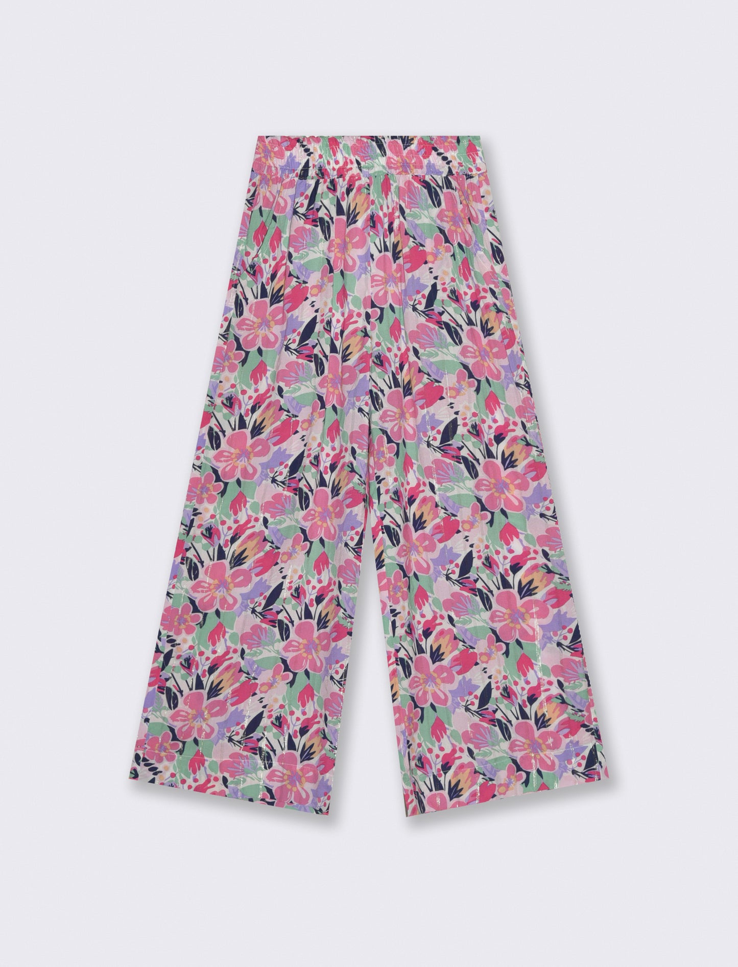 Pantaloni wide leg in viscosa brillante - Fantasia