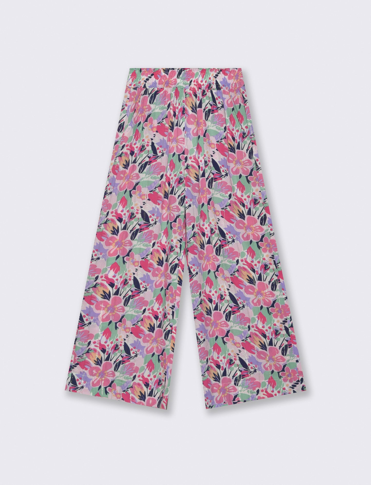 Pantaloni wide leg in viscosa brillante - Fantasia