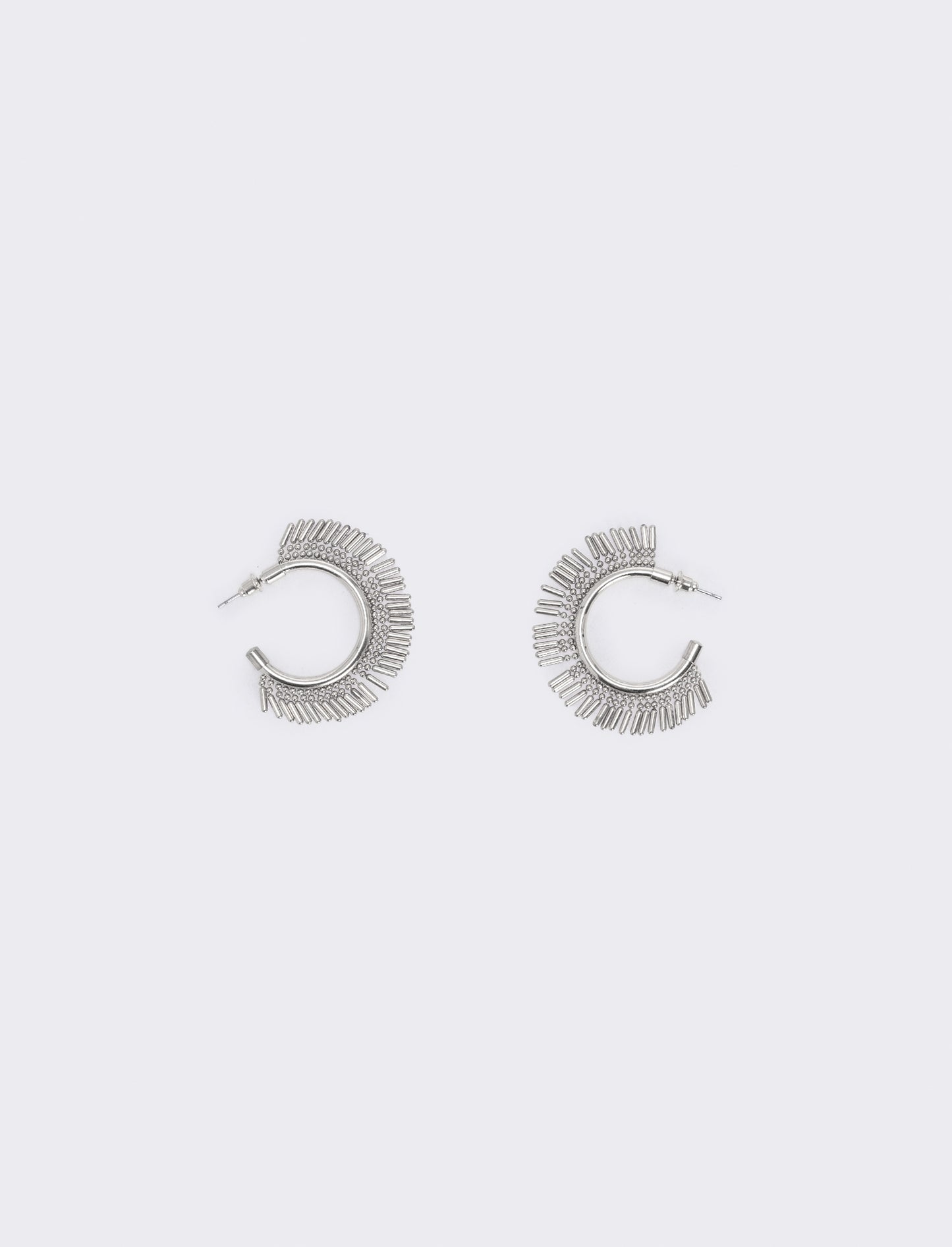 Elegant fringe hoop earrings - Silver