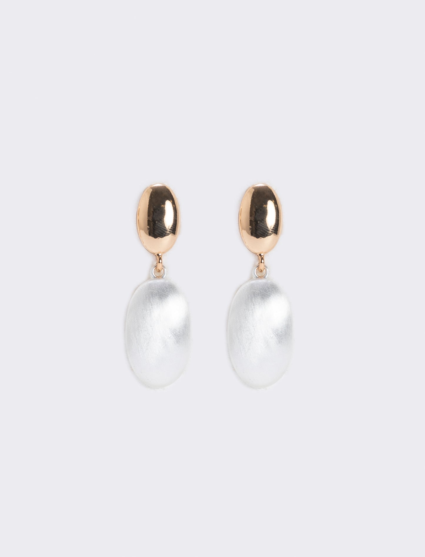 Brushed pearl drop earring - Gold