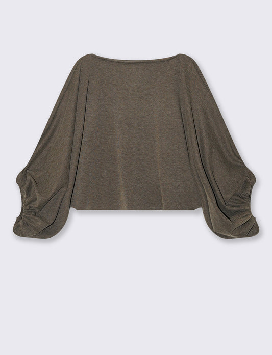 Maglia poncho con manica ampia - Moro