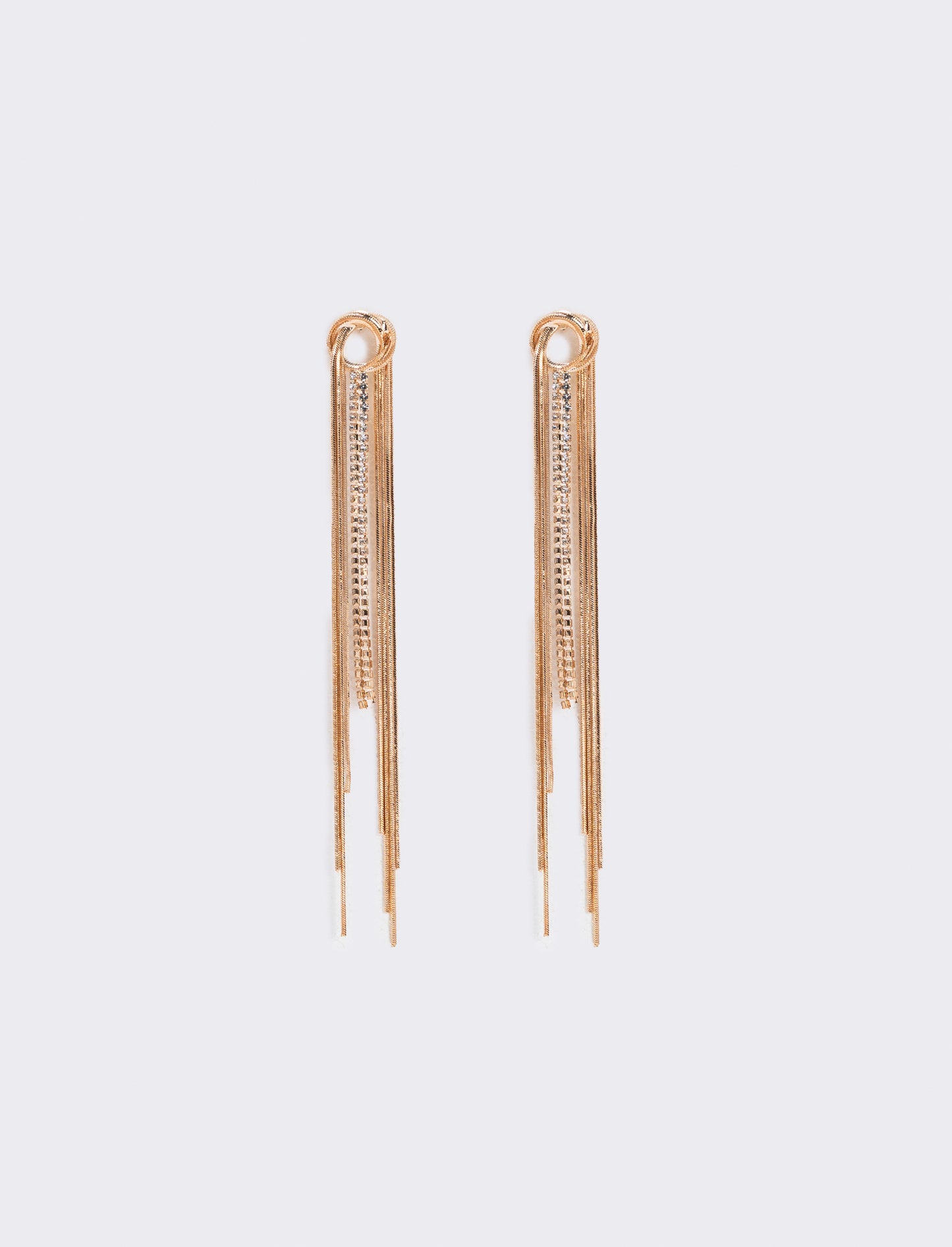 Orecchini nodo in filo con strass - Oro