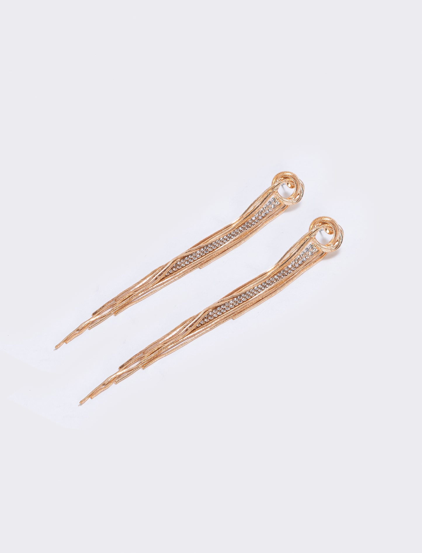 Orecchini nodo in filo con strass - Oro
