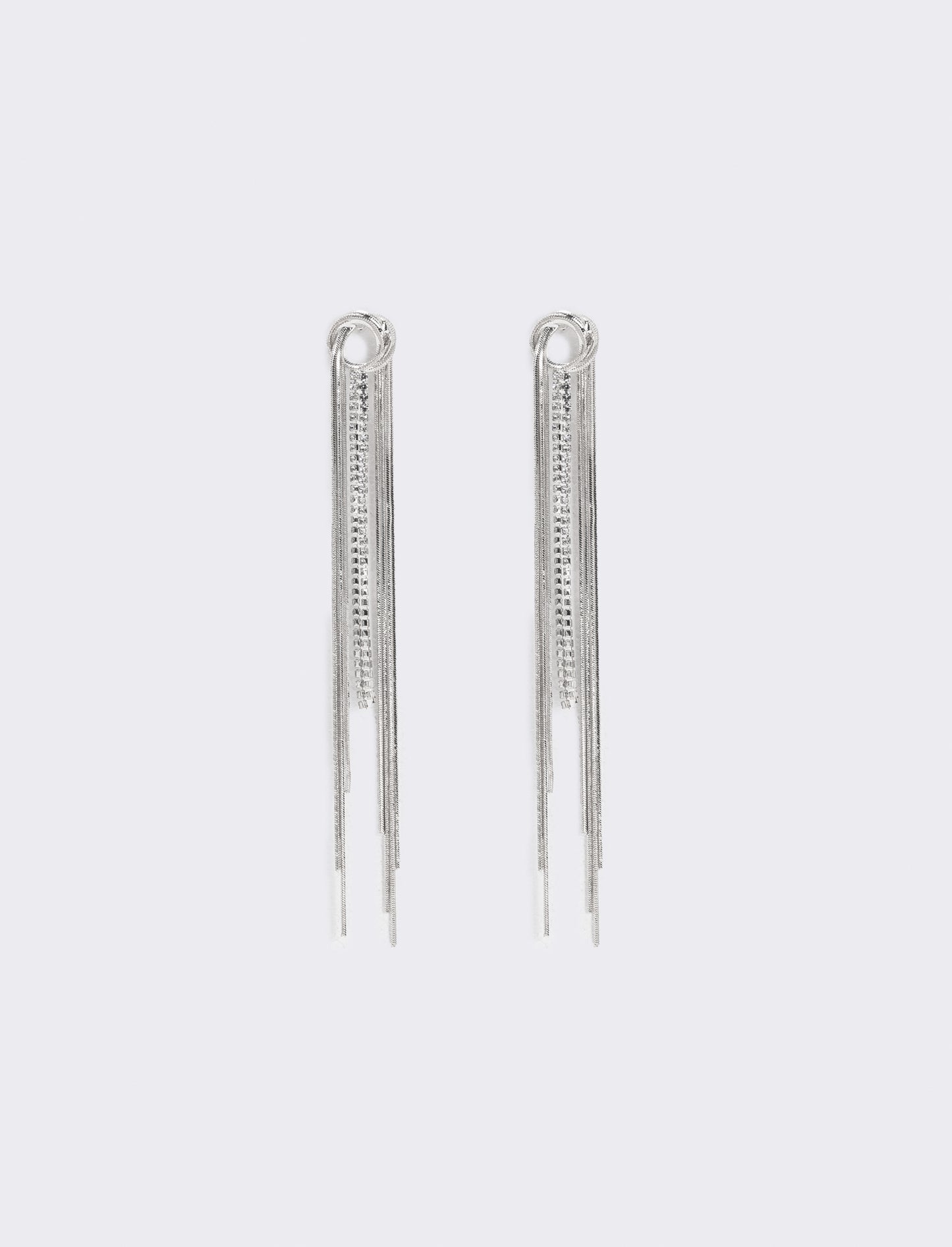 Orecchini nodo in filo con strass - Argento