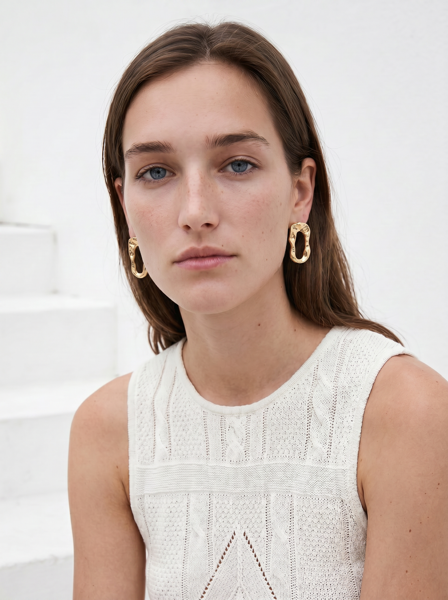 Set of earrings in various shapes and sizes - Gold
