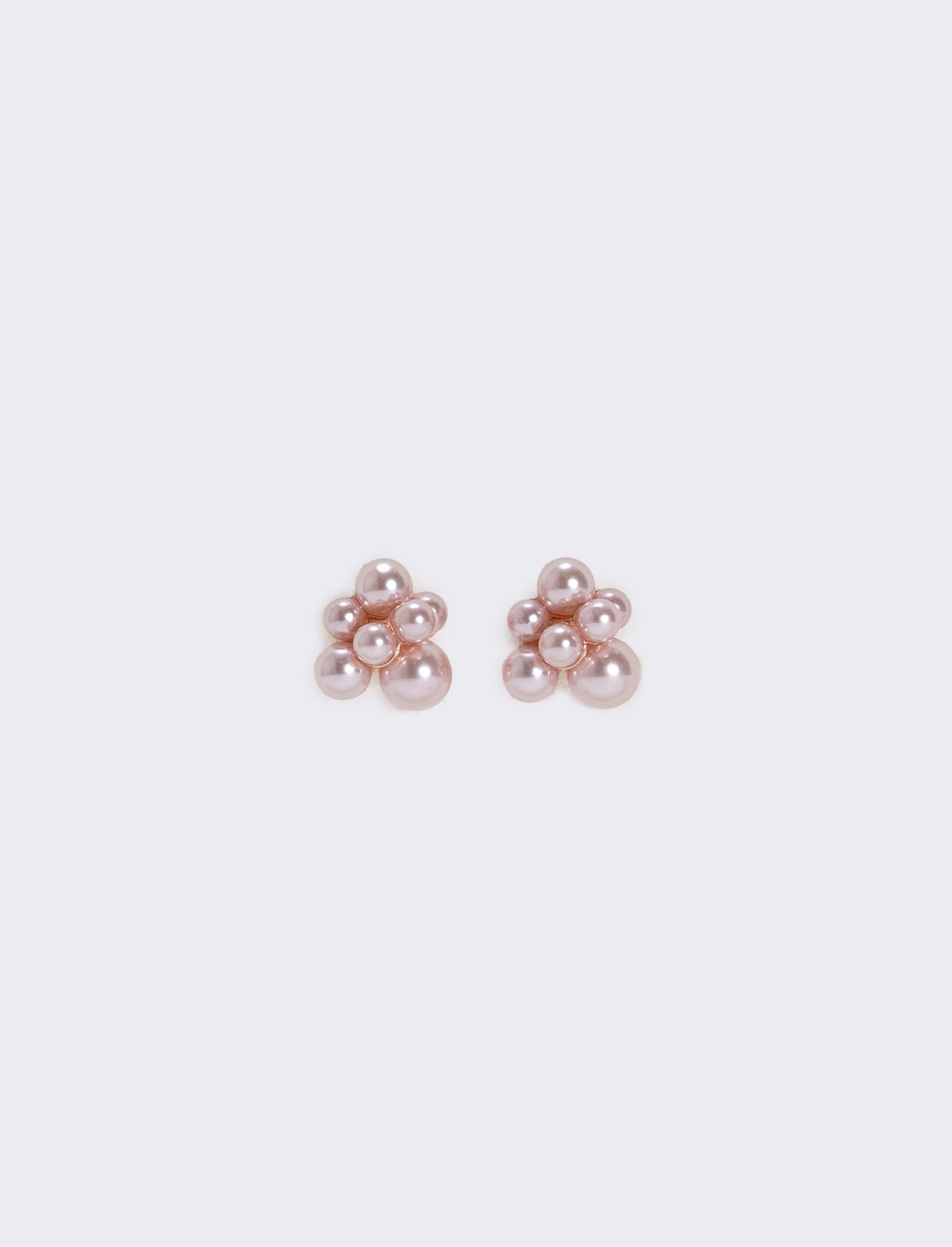 Orecchino grappolo di perle eleganti - Rosa