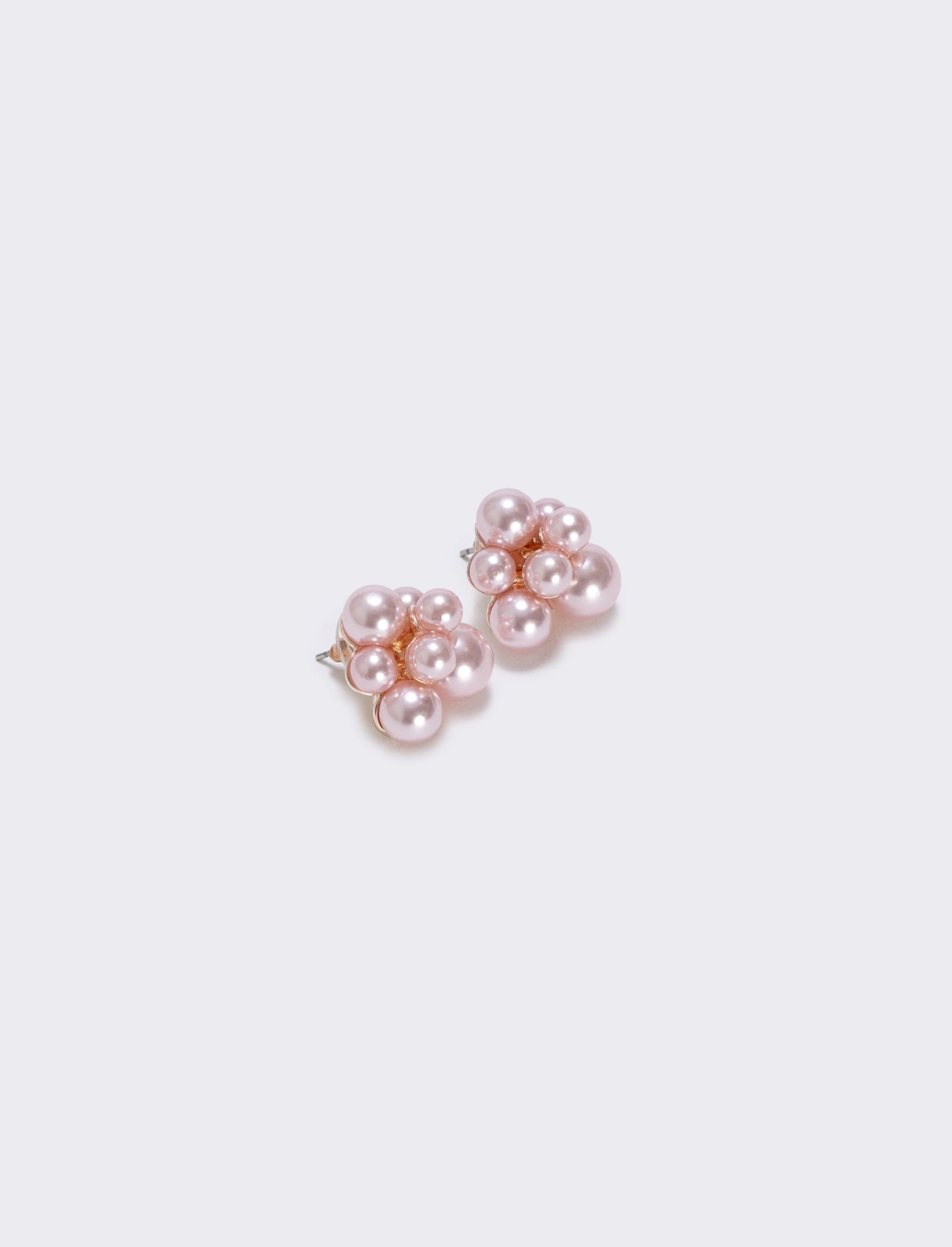Orecchino grappolo di perle eleganti - Rosa